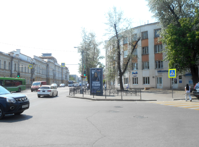 Фотография рекламного носителя, тип: Пиллар 3x1.4, адрес: Ленина ул. Х Канадзавы ул., Иркутск, Иркутская область, Россия. Сторона А1-A5 №159306