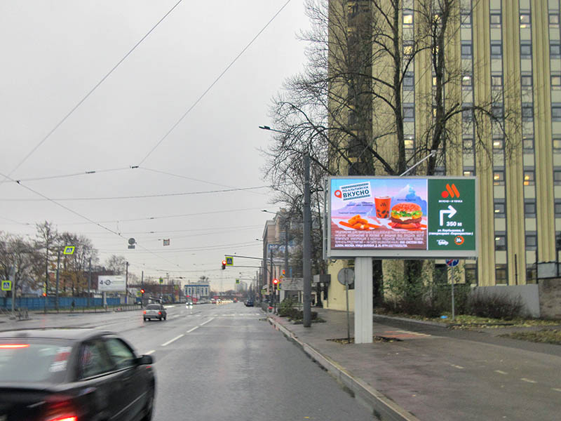 Фотография рекламного носителя, тип: Билборд 3x6, адрес: Политехническая ул. Х Новороссийская ул., д.50, Санкт-Петербург, Россия. Сторона А1-A10 №164692