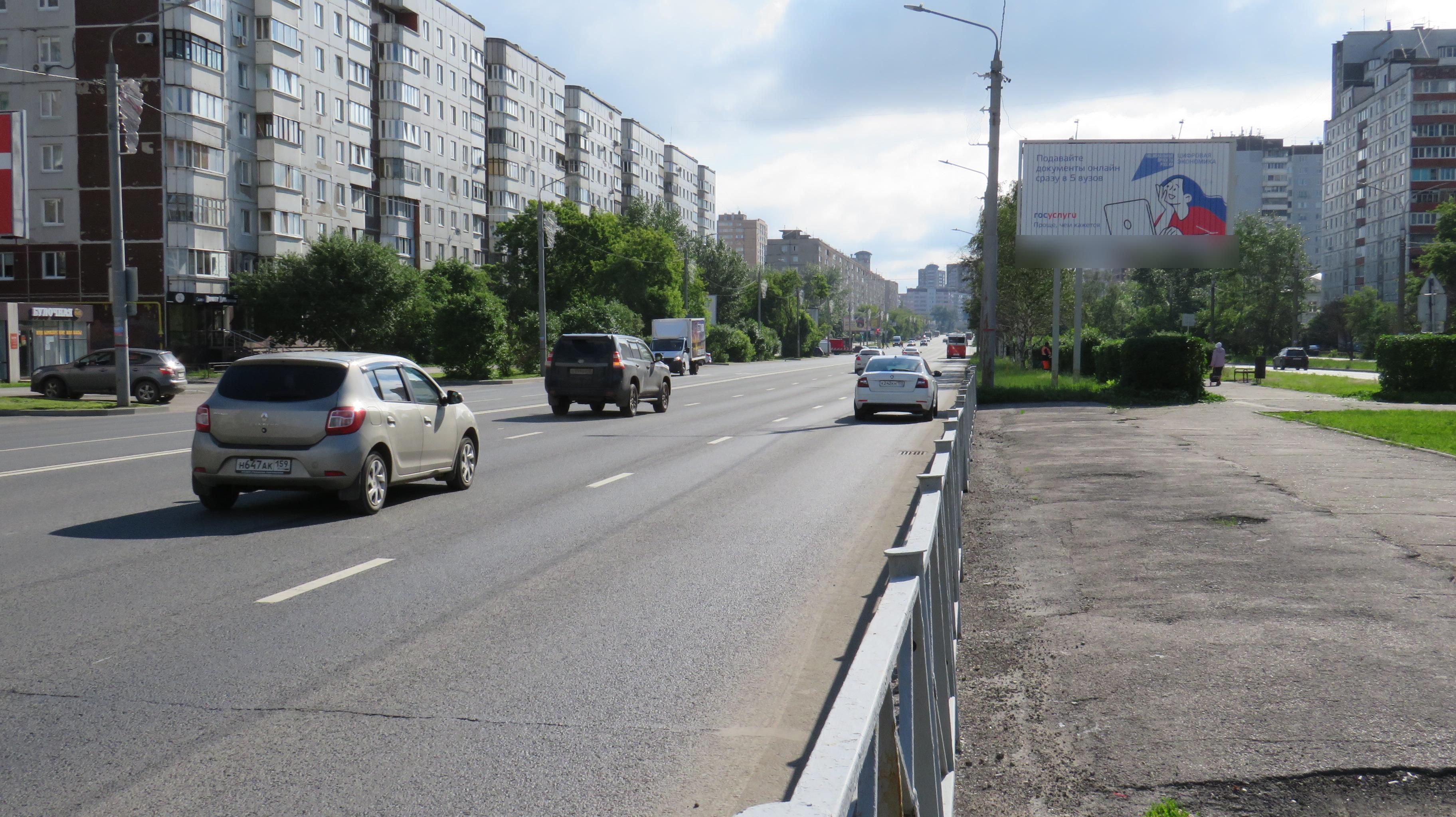 Фотография рекламного носителя, тип: Билборд 3x6, адрес: Парковый пр-т., д.6, Пермь, Пермский край, Россия. Сторона А1-A3 №758208