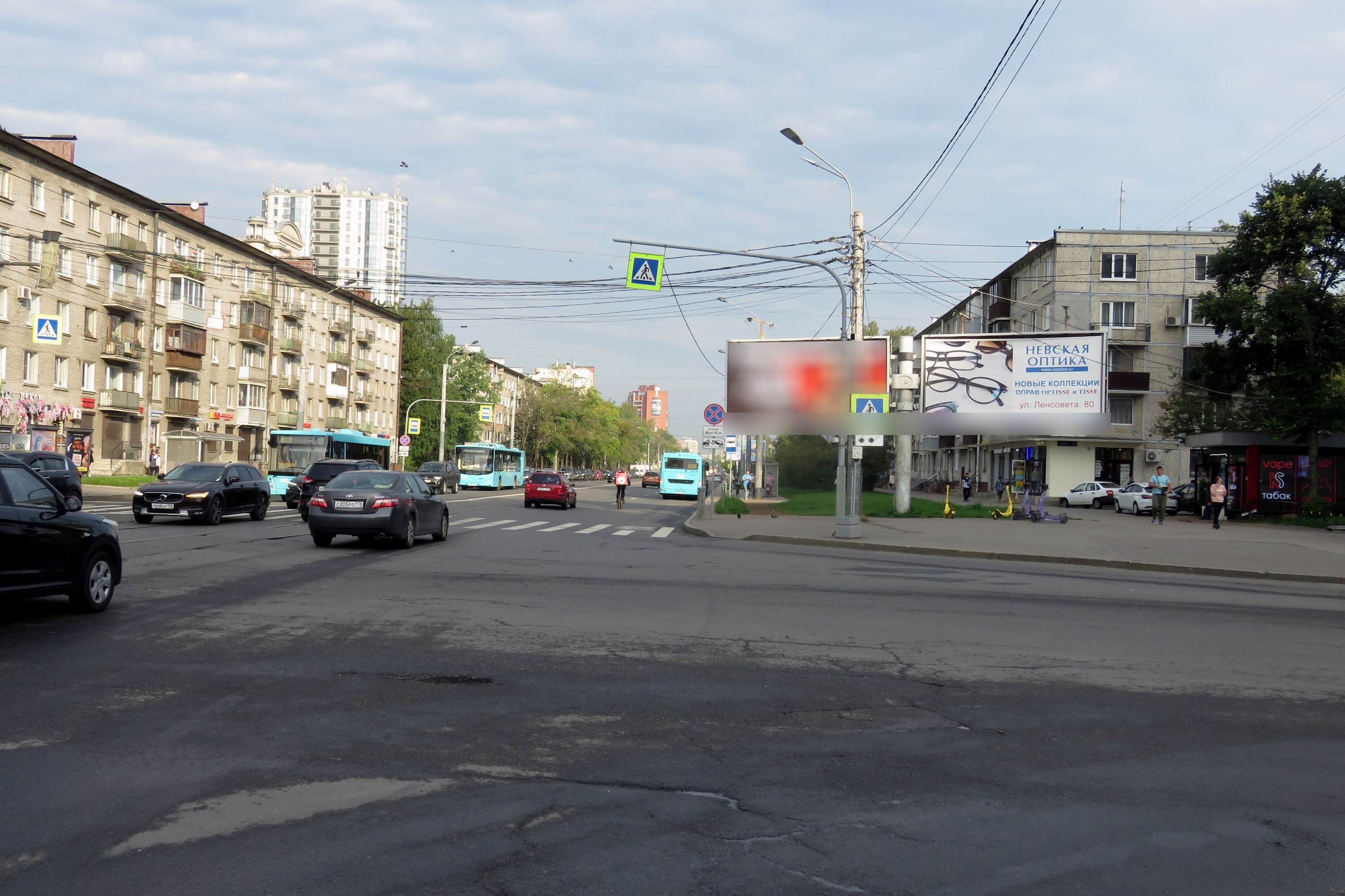 Фотография рекламного носителя, тип: Билборд 3x6, адрес: Ленсовета ул. Х Звездная ул., Санкт-Петербург, Россия. Сторона А2 №105723