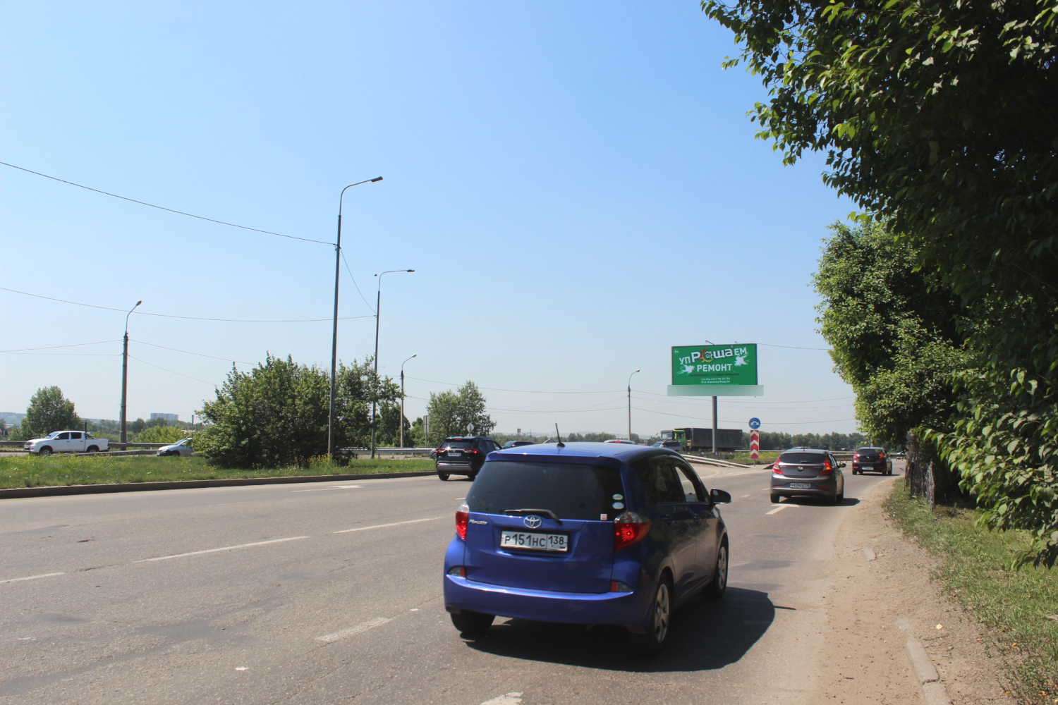 Фотография рекламного носителя, тип: Билборд 3x6, адрес: Сурнова ул., выезд с Маратовской развязки, Иркутск, Иркутская область, Россия. Сторона А1 №1077680