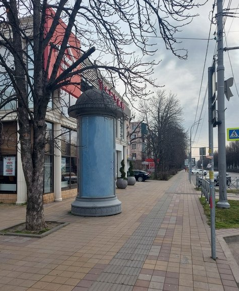 Фотография рекламного носителя, тип: Пиллар 3x1.4, адрес: Ставропольская ул., д.159, поз.2, Краснодар, Краснодарский край, Россия. Сторона B №1349475