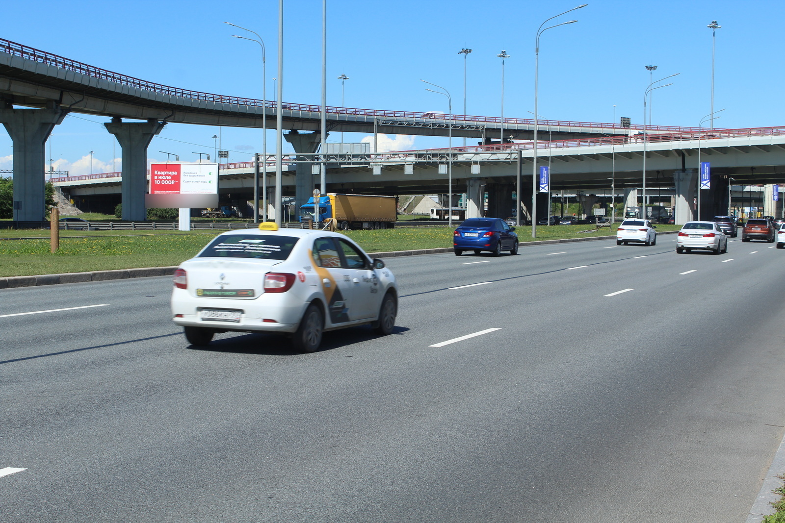 Фотография рекламного носителя, тип: Билборд 3x6, адрес: Пулковское ш., КАД 80м, Санкт-Петербург, Россия. Сторона Б №686238