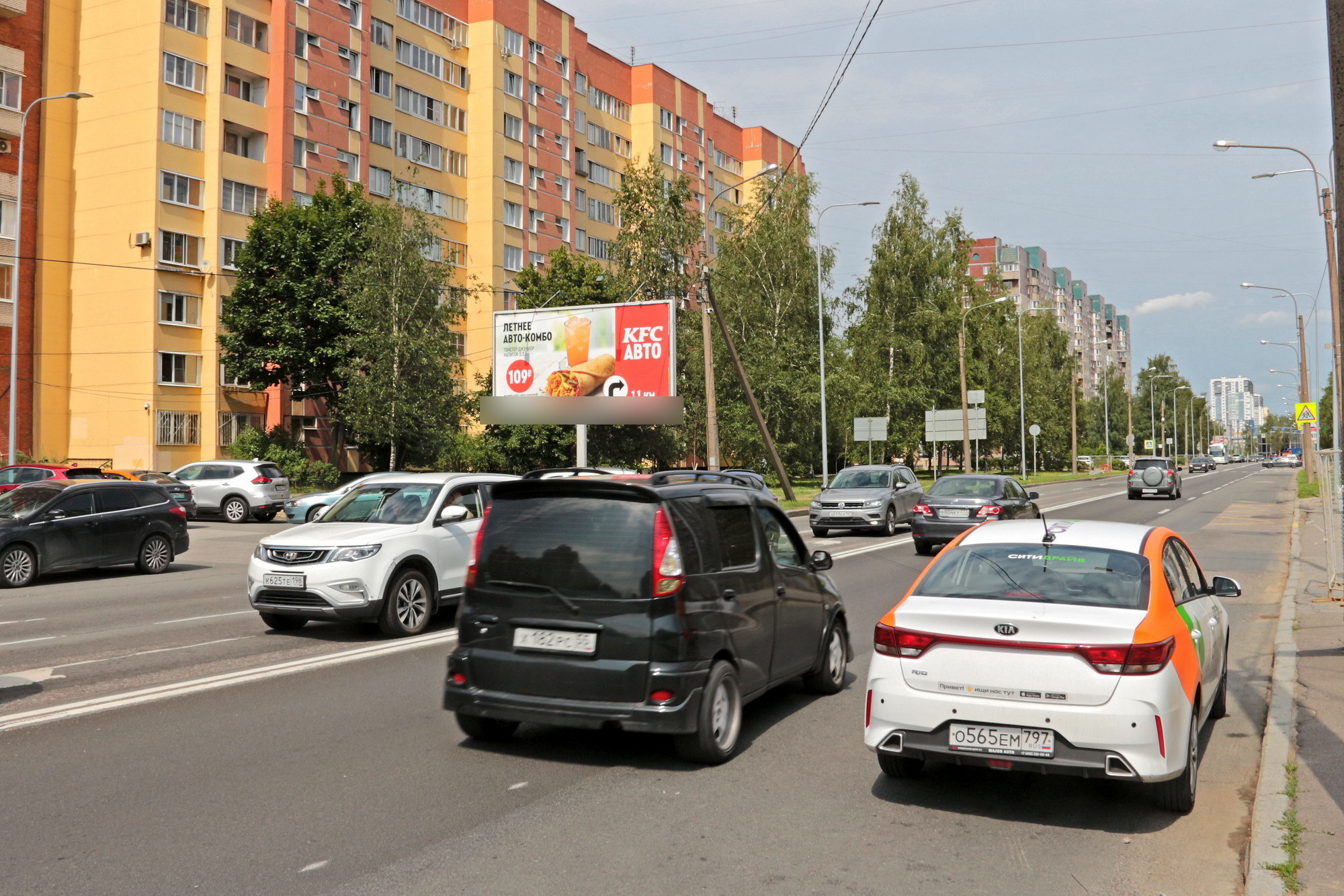 Фотография рекламного носителя, тип: Билборд 3x6, адрес: Яхтенная ул., д.8, корп.1 Х Савушкина ул., Санкт-Петербург, Россия. Сторона Б №684244
