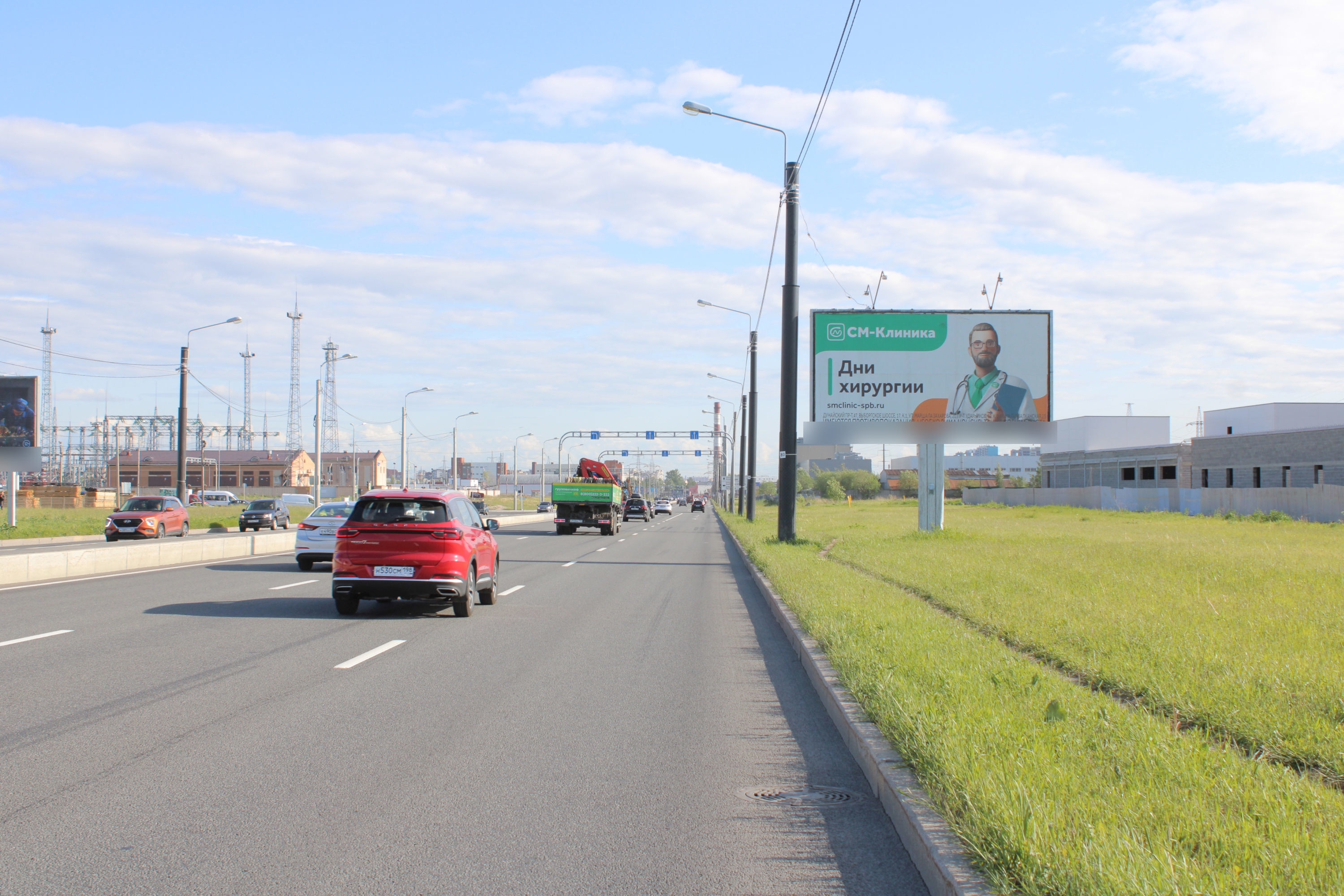 Фотография рекламного носителя, тип: Билборд 3x6, адрес: Индустриальный пр-т., д.71, поз.2, Санкт-Петербург, Россия. Сторона А1 №119081