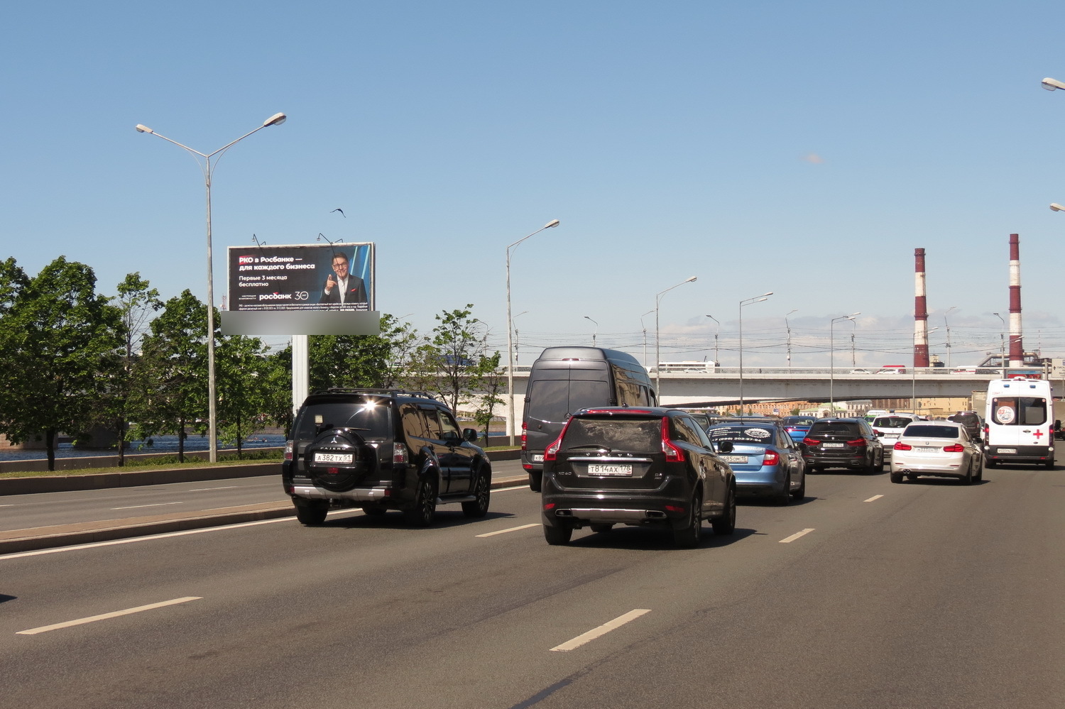 Фотография рекламного носителя, тип: Билборд 3x6, адрес: Малоохтинский пр-т., д.86, Санкт-Петербург, Россия. Сторона Б1 №119782