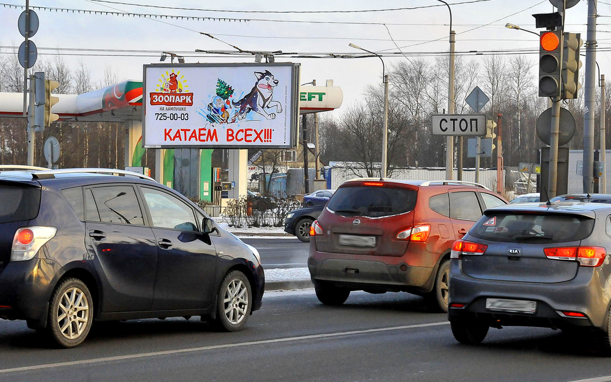 Фотография рекламного носителя, тип: Билборд 3x6, адрес: Народная ул., д.100, Санкт-Петербург, Россия. Сторона B №172261