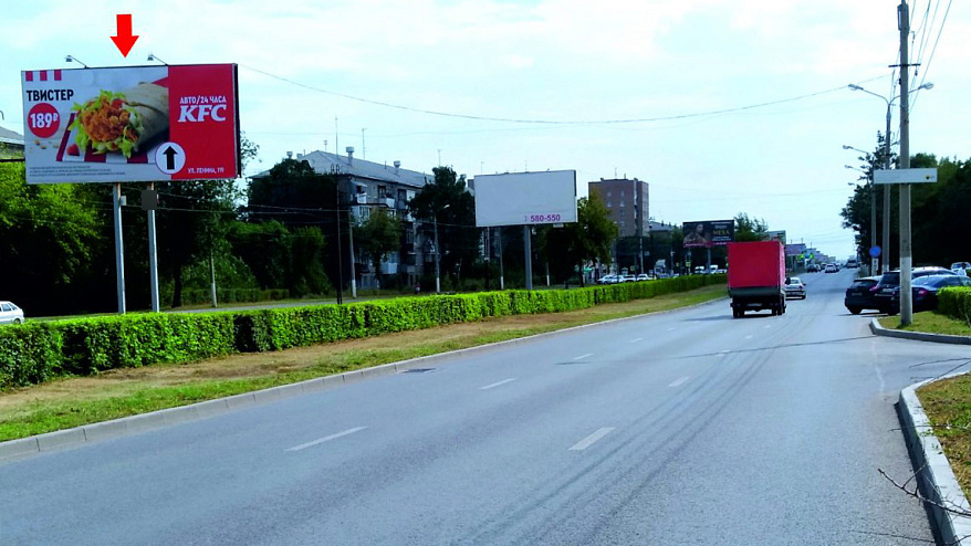 Фотография рекламного носителя, тип: Билборд 3x6, адрес: Советская ул. Х Дружбы ул., Магнитогорск, Челябинская область, Россия. Сторона A1 №200445