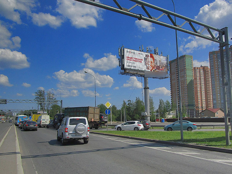 Фотография рекламного носителя, тип: Суперсайт 5x15, адрес: Мурино г., Токсовское ш. Х КАД, поз.1, Ленинградская область, Россия. Сторона А1-A3 №211565