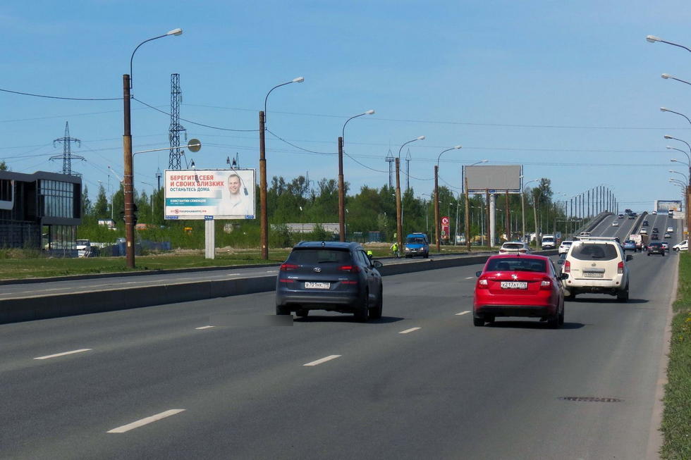 Фотография рекламного носителя, тип: Билборд 3x6, адрес: Индустриальный пр-т., д.71, поз.2, Санкт-Петербург, Россия. Сторона Б №119082