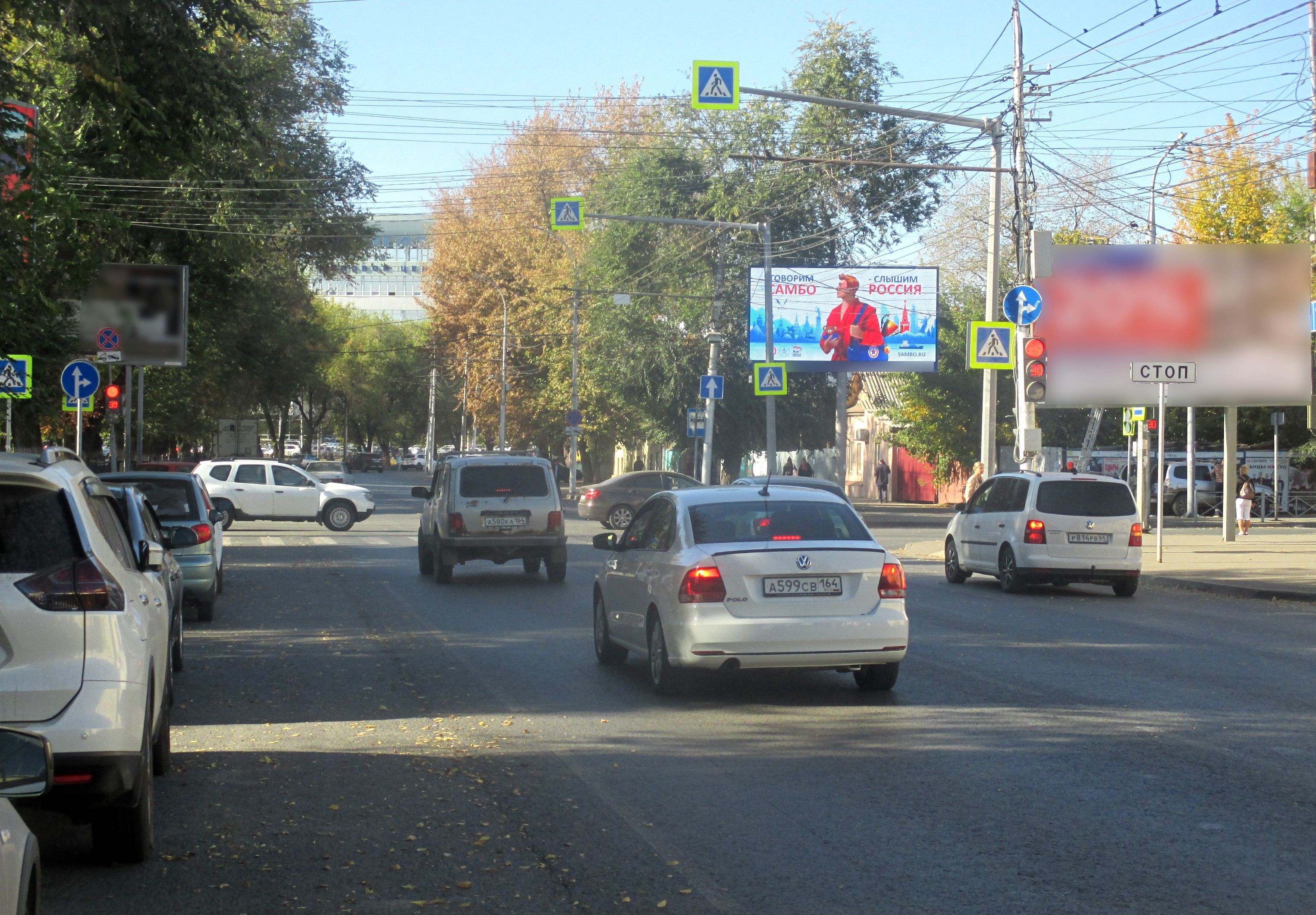 Фотография рекламного носителя, тип: Билборд 3x6, адрес: Большая Горная ул. Х Университетская ул., поз.3, Саратов, Саратовская область, Россия. Сторона А1 №156808