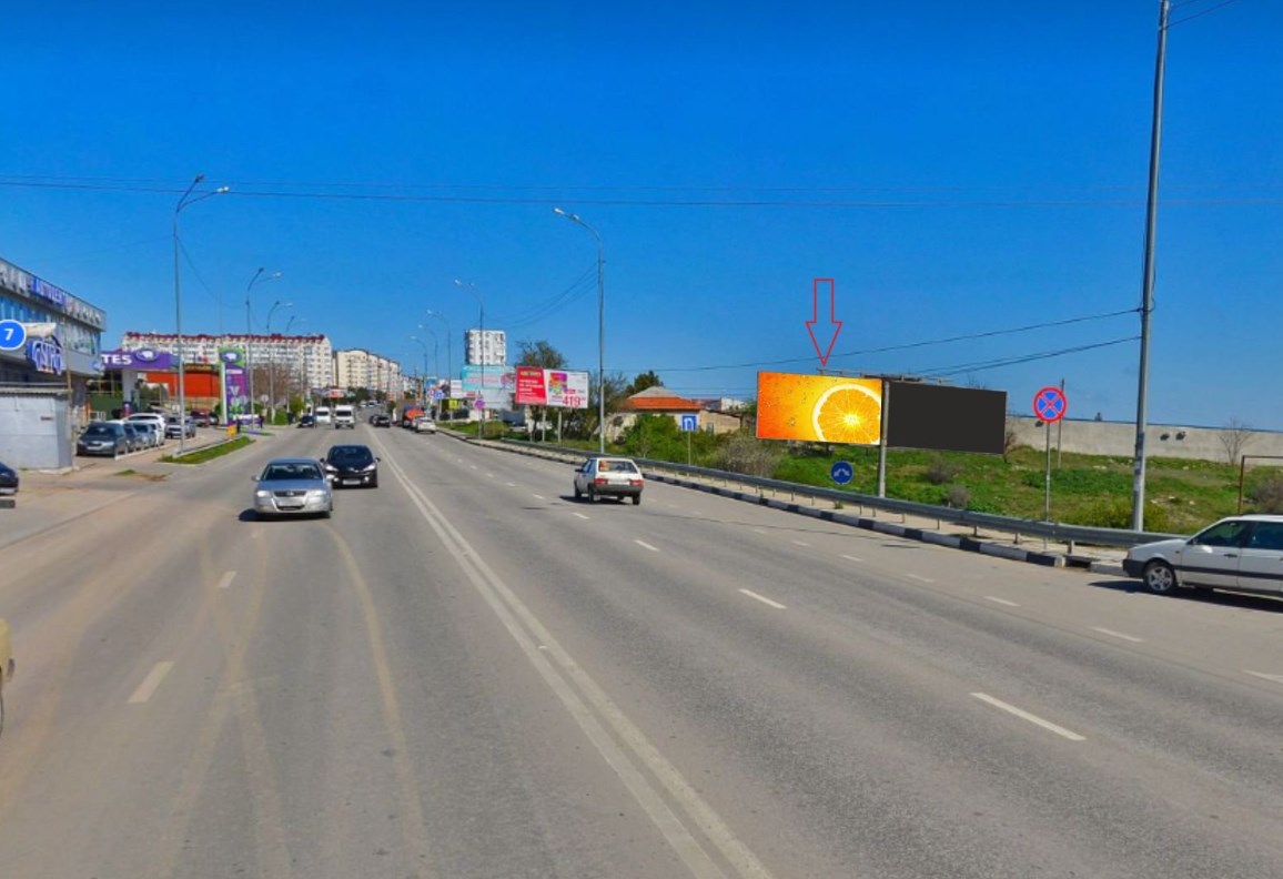 Фотография рекламного носителя, тип: Билборд 3x6, адрес: Балаклавское ш., поз.1, Севастополь, Россия. Сторона A1 №1005540