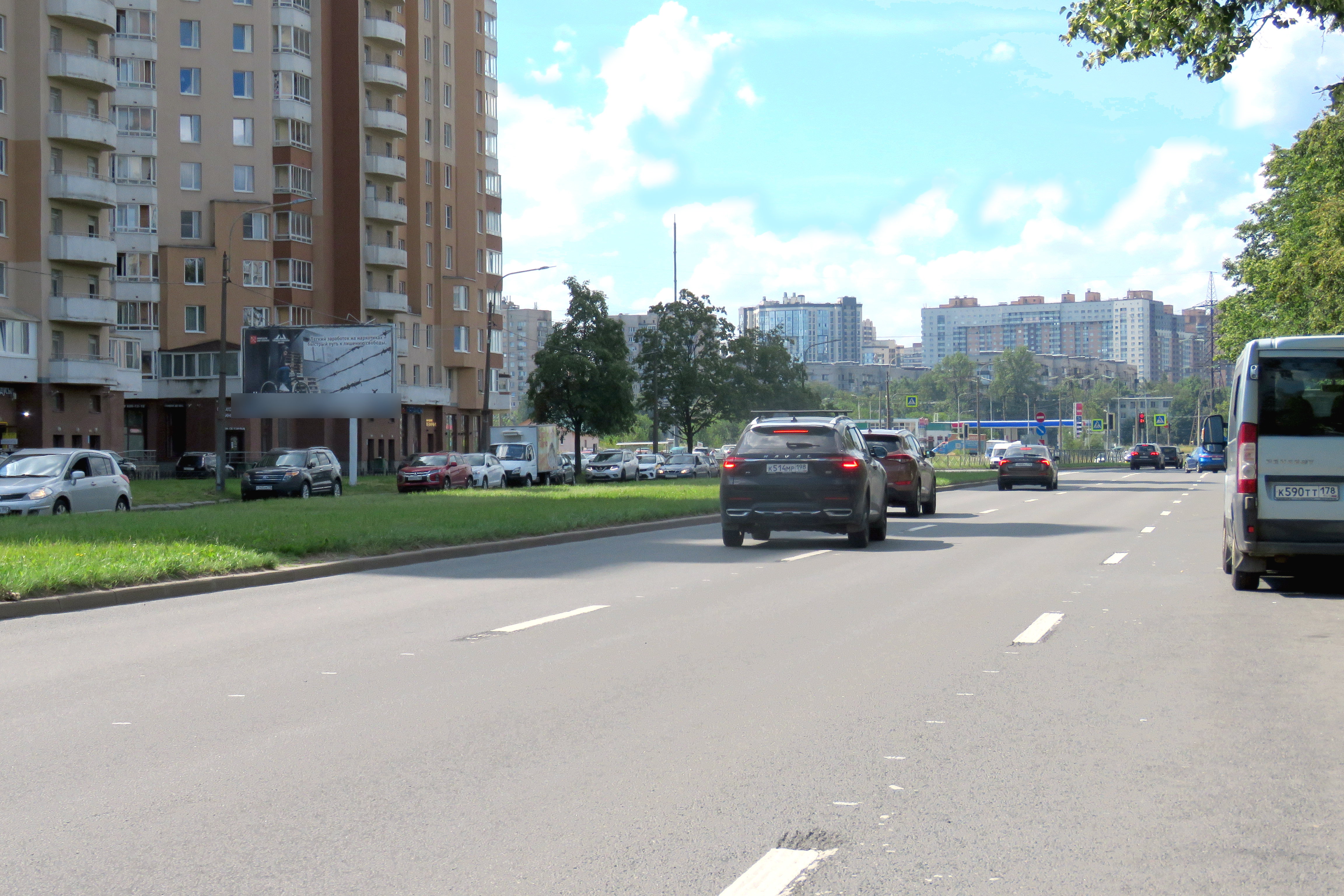 Фотография рекламного носителя, тип: Билборд 3x6, адрес: Димитрова ул., д.3, корп.1, Санкт-Петербург, Россия. Сторона Б №684108