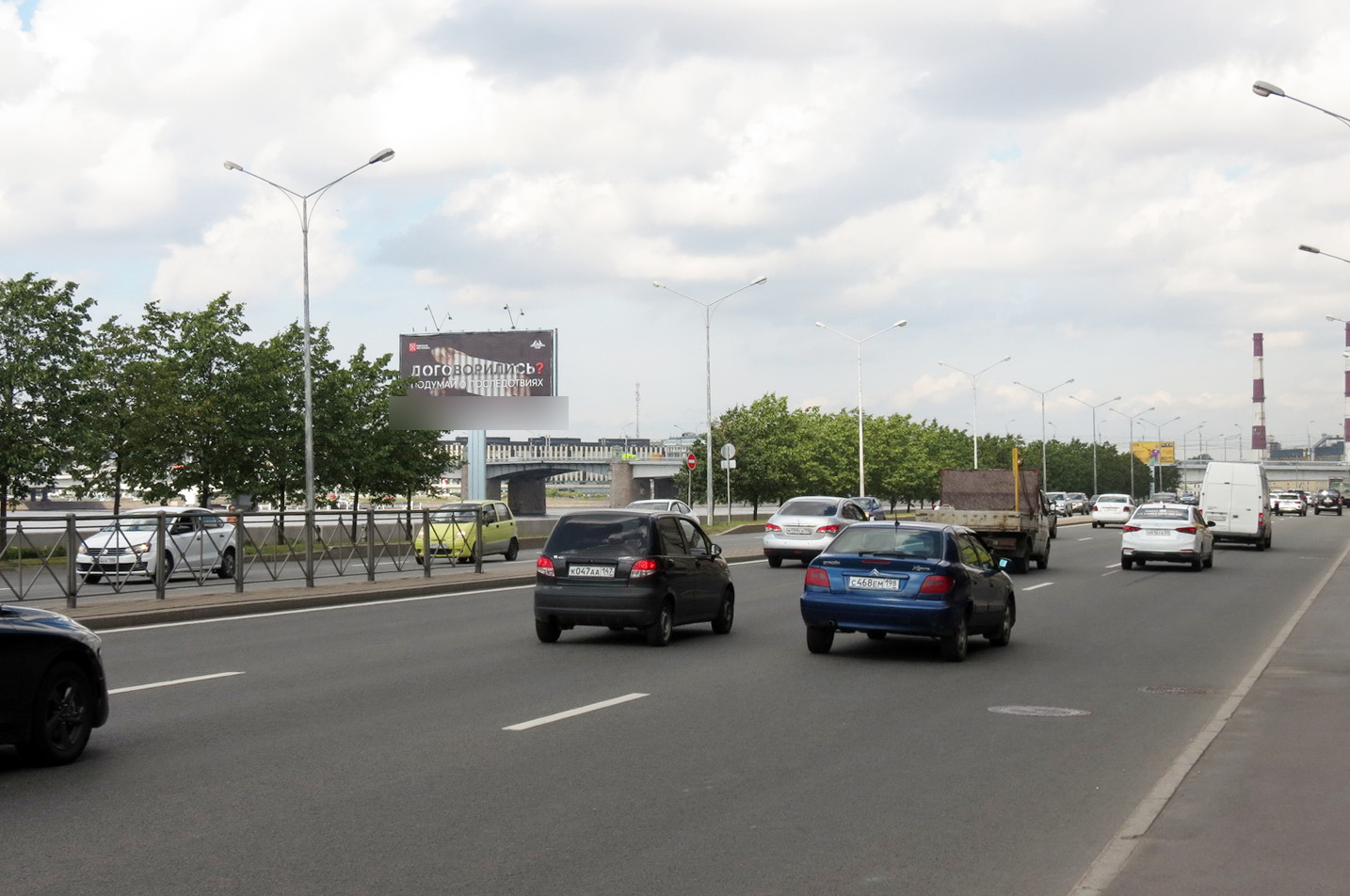 Фотография рекламного носителя, тип: Билборд 3x6, адрес: Малоохтинский пр-т., д.94, Санкт-Петербург, Россия. Сторона Б №119784