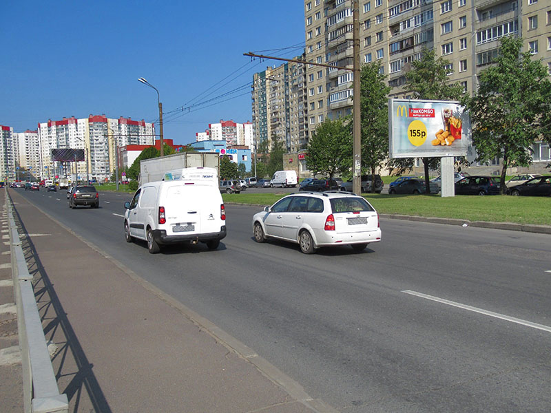 Фотография рекламного носителя, тип: Билборд 3x6, адрес: Индустриальный пр-т., д.15, Санкт-Петербург, Россия. Сторона А №164959