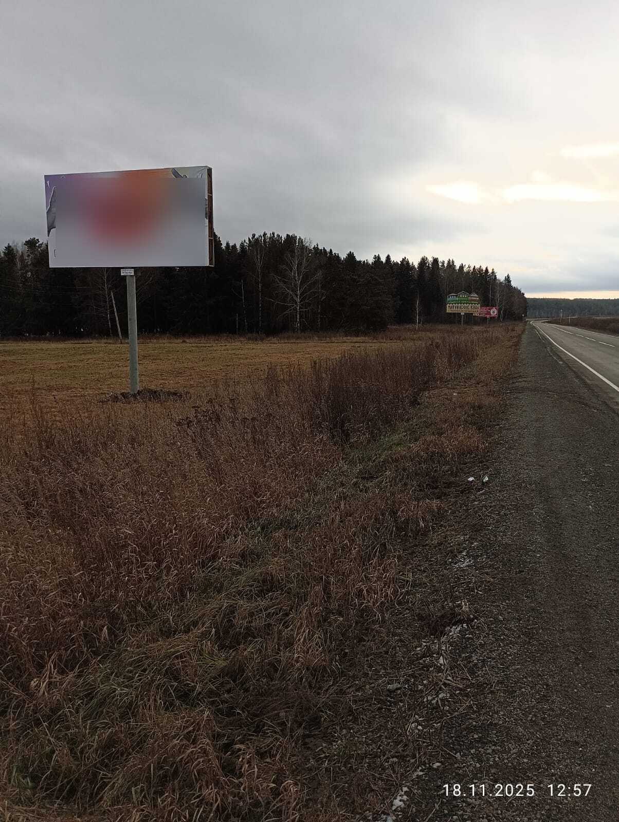 Фотография рекламного носителя, тип: Билборд 2x3, адрес: Ревда- с. Мариинск- п. Краснояр а/д, 9 900м, Ревда, Свердловская область, Россия. Сторона Б №1397711