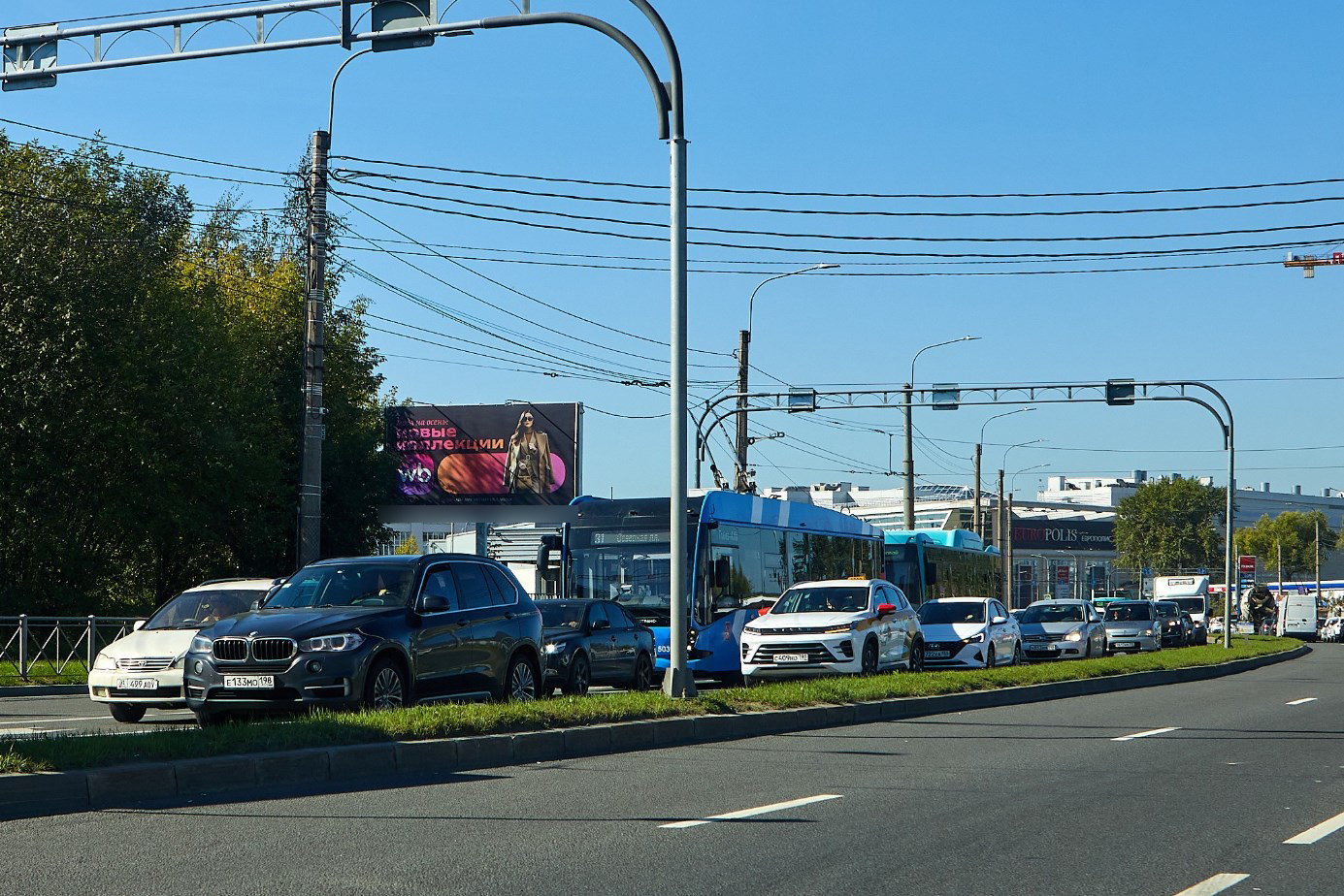 Фотография рекламного носителя, тип: Билборд 3x6, адрес: Маршала Блюхера пр-т., д.1, корп.2, Санкт-Петербург, Россия. Сторона Б1 №462509