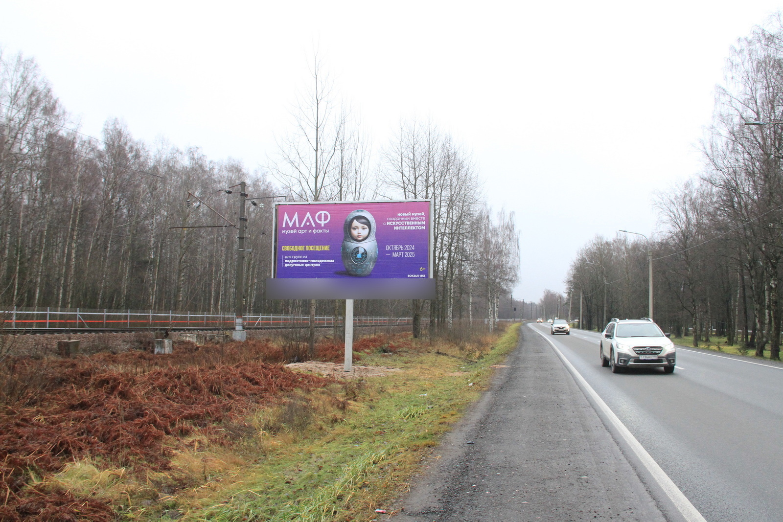 Фотография рекламного носителя, тип: Билборд 3x6, адрес: Приморское ш., 530м от ж-д ст. Морская, Санкт-Петербург, Россия. Сторона Б №978340