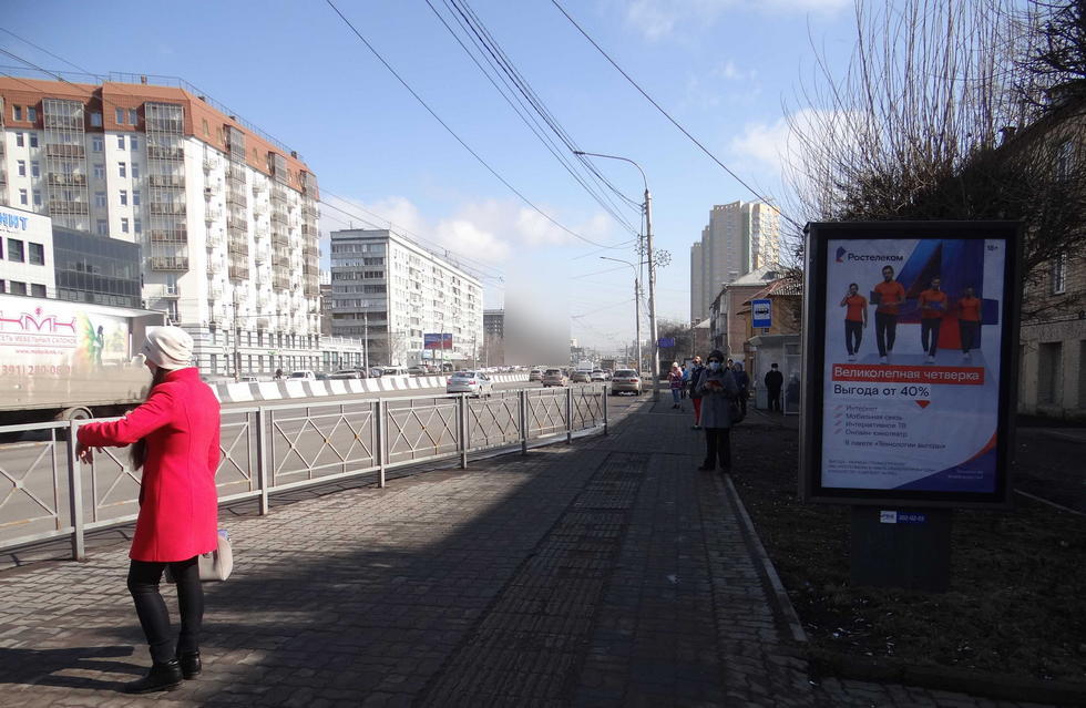 Фотография рекламного носителя, тип: Ситиформат 1.8x1.2, адрес: П.Железняка ул., д.7, Красноярск, Красноярский край, Россия. Сторона A №210867