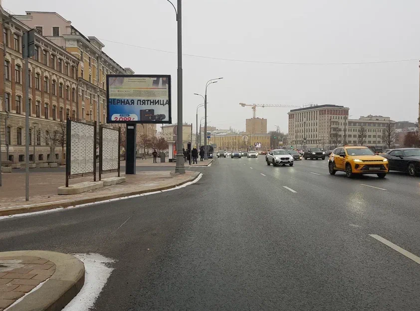 Фотография рекламного носителя, тип: Афиша 1.75x1.8, адрес: Смоленский б-р., д.6/8, стенд 2, Москва, Россия. Сторона A №1382429