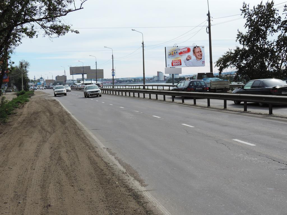 Фотография рекламного носителя, тип: Билборд 3x6, адрес: Сурнова ул. Х Кожзаводская ул., Иркутск, Иркутская область, Россия. Сторона A №85398