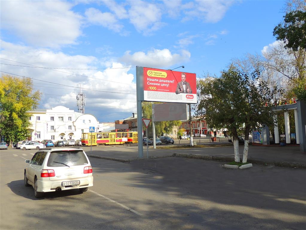 Фотография рекламного носителя, тип: Билборд 3x6, адрес: Социалистический просп./Ползунова ул., Барнаул, Алтайский край, Россия. Сторона A №87577