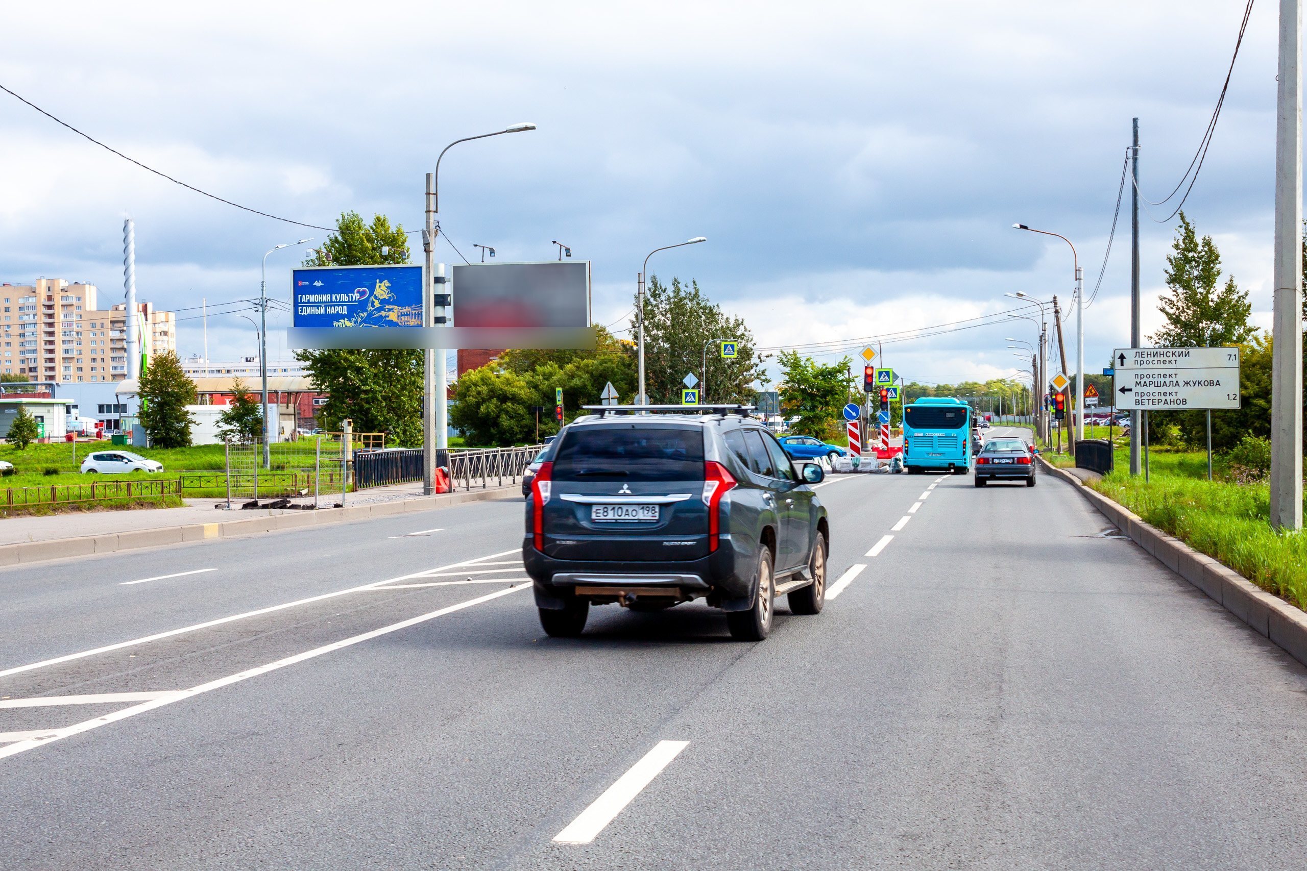 Фотография рекламного носителя, тип: Билборд 3x6, адрес: Народного Ополчения пр-т. Х Маршала Жукова пр-т., Санкт-Петербург, Россия. Сторона Б1 №106782