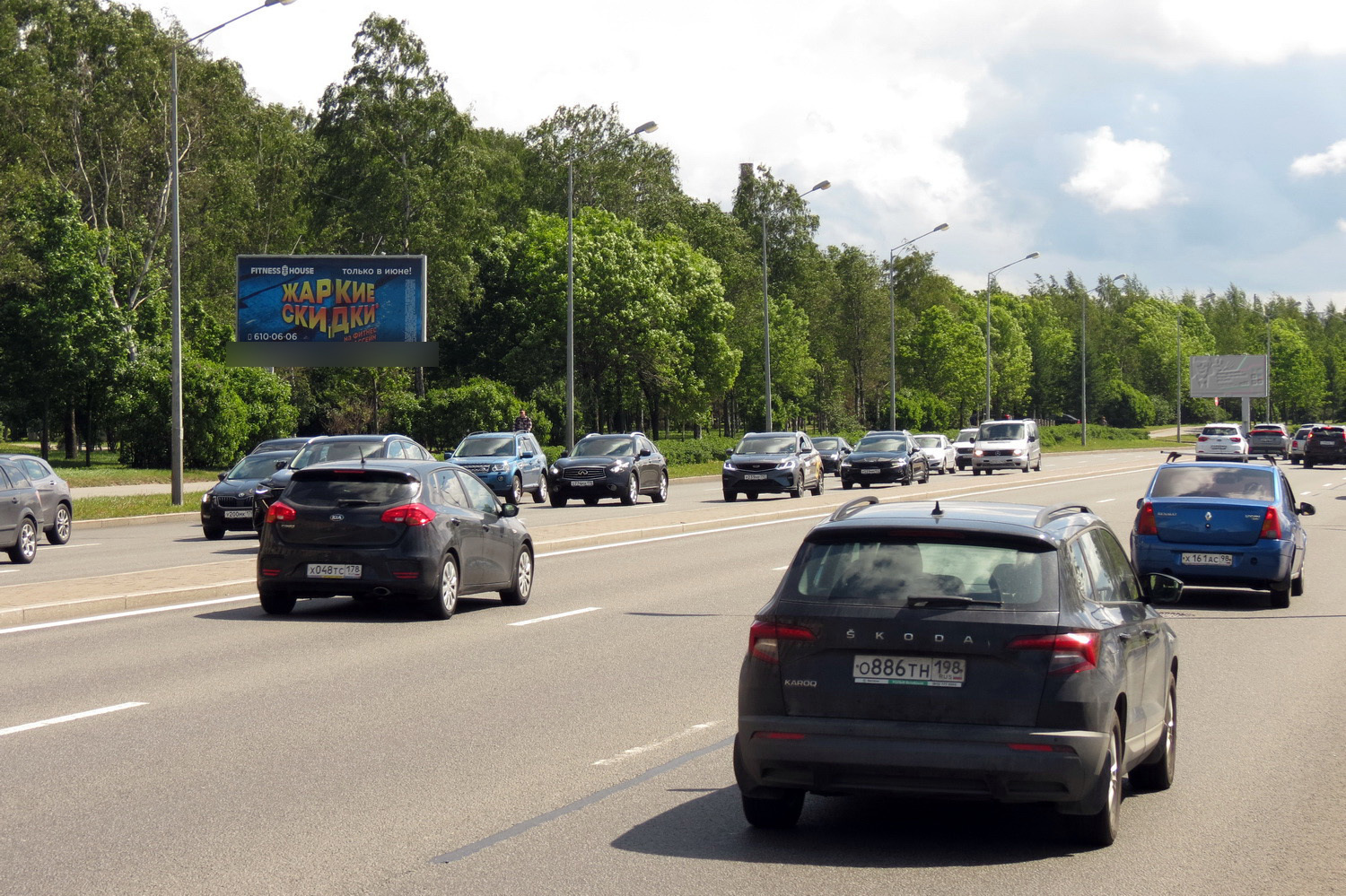 Фотография рекламного носителя, тип: Билборд 3x6, адрес: Малоохтинский пр-т., д.98, Санкт-Петербург, Россия. Сторона Б №119789