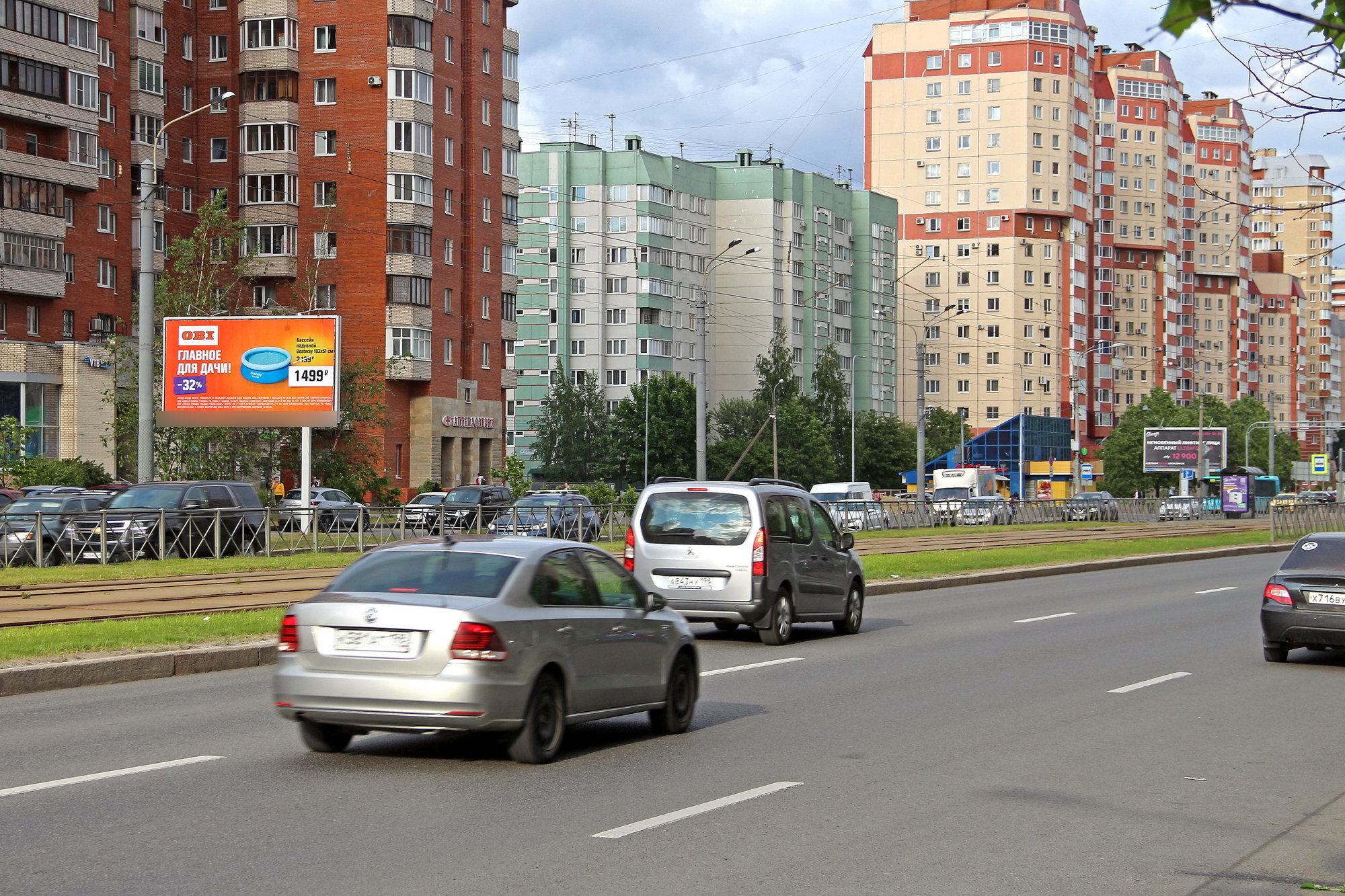 Фотография рекламного носителя, тип: Билборд 3x6, адрес: Савушкина ул., д.131 Х Яхтенная ул., Санкт-Петербург, Россия. Сторона Б №120839