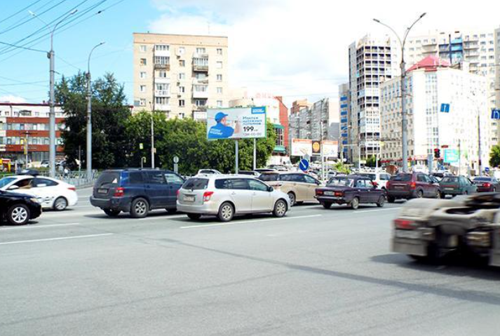 Фотография рекламного носителя, тип: Билборд 3x6, адрес: Фрунзе ул. Х Кошурникова ул. Х Красина ул., Новосибирск, Новосибирская область, Россия. Сторона Б №193209