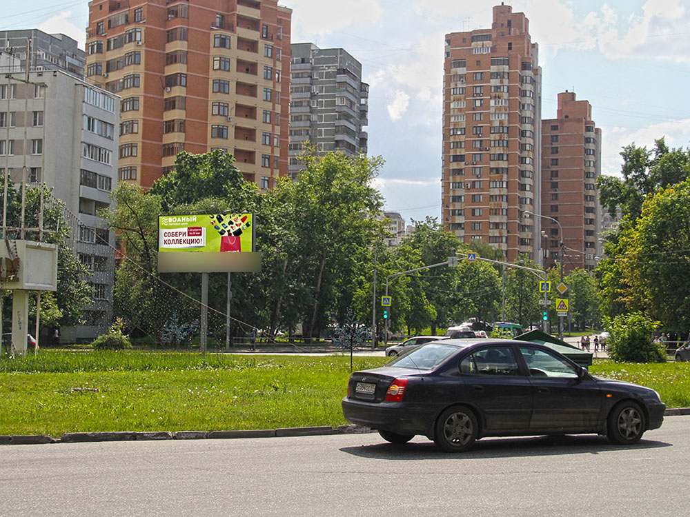 Фотография рекламного носителя, тип: Билборд 3x6, адрес: Фестивальная ул., д.69 Х Онежская ул., Москва, Россия. Сторона B №79673