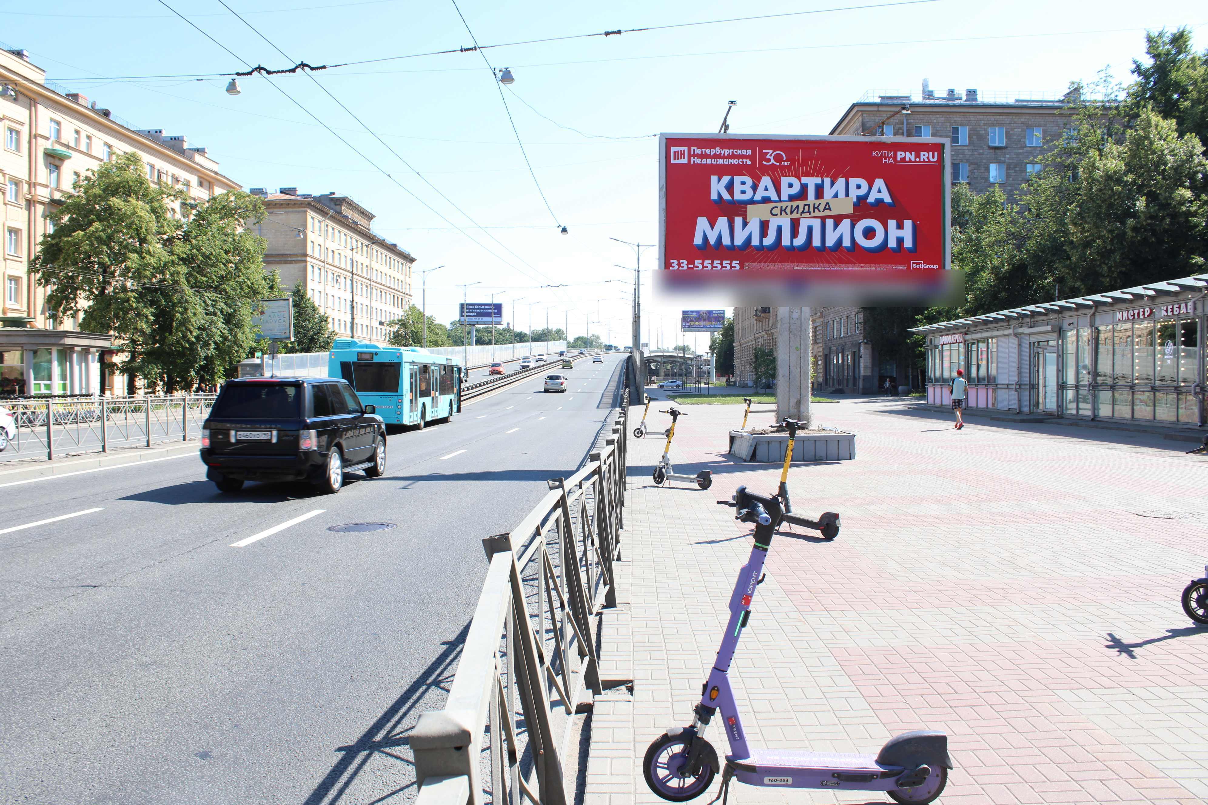 Фотография рекламного носителя, тип: Билборд 3x6, адрес: Стачек пр-т., д.75, Санкт-Петербург, Россия. Сторона А №673172
