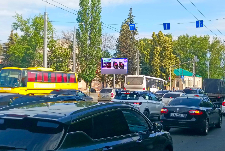 Фотография рекламного носителя, тип: Билборд 3x6, адрес: Леонова ул., д.1А, корп.3, Пенза, Пензенская область, Россия. Сторона Б1 №1397557