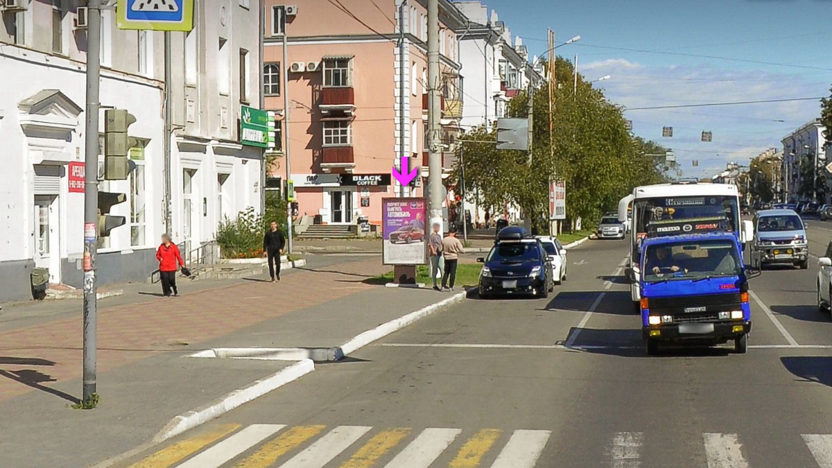 Фотография рекламного носителя, тип: Ситиформат 1.8x1.2, адрес: Ленина пр-т., д.34 Х Димитрова ул., Комсомольск-на-Амуре, Хабаровский край, Россия. Сторона Б №1327349