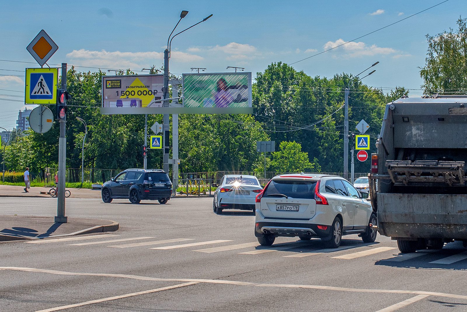 Фотография рекламного носителя, тип: Билборд 3x6, адрес: Светлановский пр-т. Х Луначарского пр-т., Муринский парк, Санкт-Петербург, Россия. Сторона В2 №164739