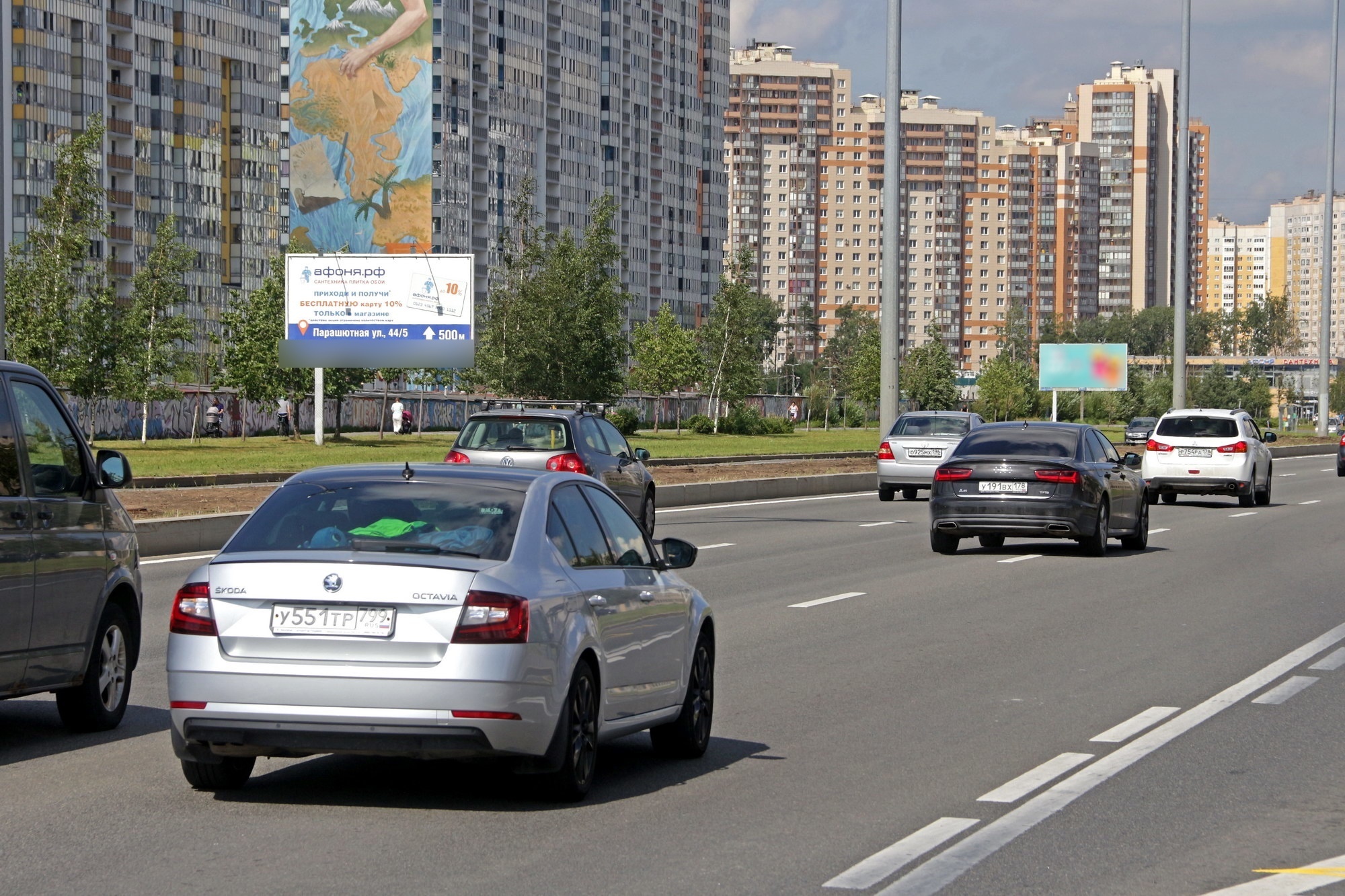 Фотография рекламного носителя, тип: Билборд 3x6, адрес: Парашютная ул., д.44, Санкт-Петербург, Россия. Сторона Б №658439