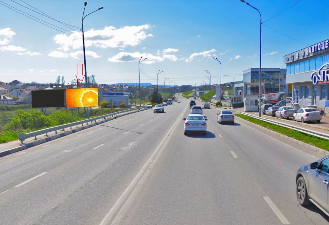 Фотография рекламного носителя, тип: Билборд 3x6, адрес: Балаклавское ш., поз.1, Севастополь, Россия. Сторона Б2 №1329809