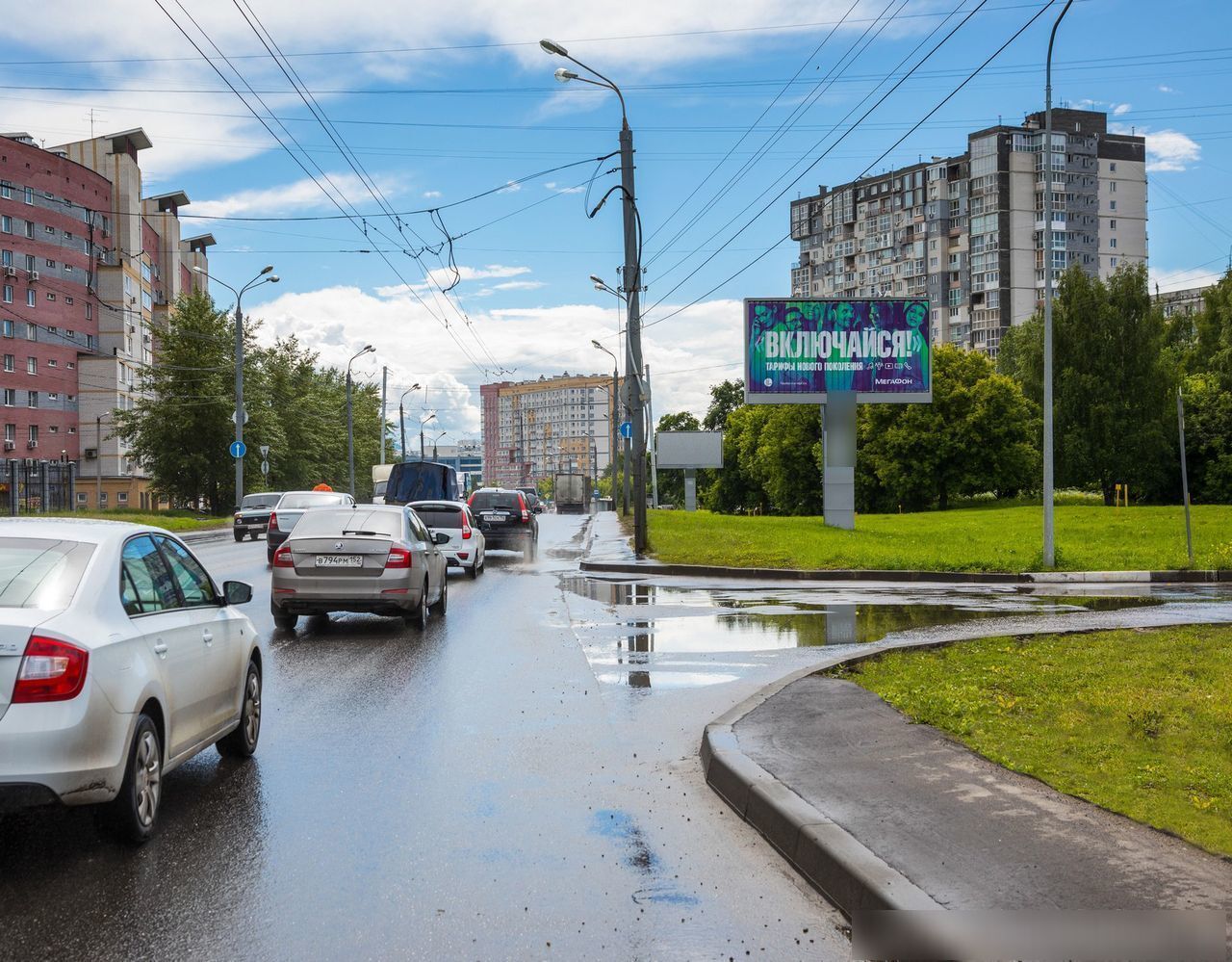 Фотография рекламного носителя, тип: Билборд 3x6, адрес: Казанское ш., напротив здания МВД, Нижний Новгород, Нижегородская область, Россия. Сторона А1-А3 №123808
