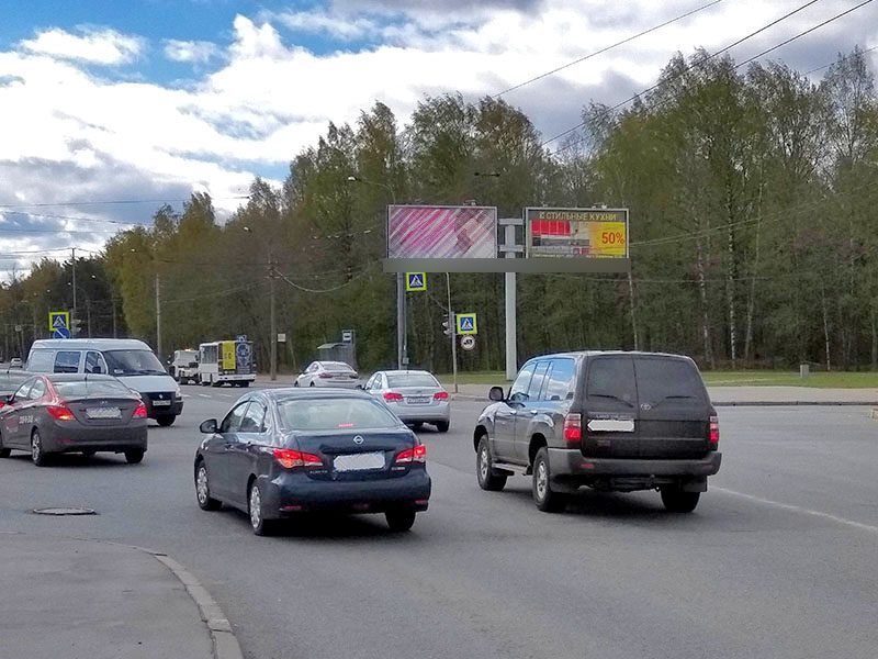 Фотография рекламного носителя, тип: Билборд 3x6, адрес: Тихорецкий пр-т. Х Северный пр-т., поз.1, Санкт-Петербург, Россия. Сторона А2 №164481