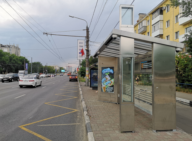 Фотография рекламного носителя, тип: Остановка, адрес: Ленина пр-т., ост. Железнодорожная больница, Нижний Новгород, Нижегородская область, Россия. Сторона A1-А10 №873338