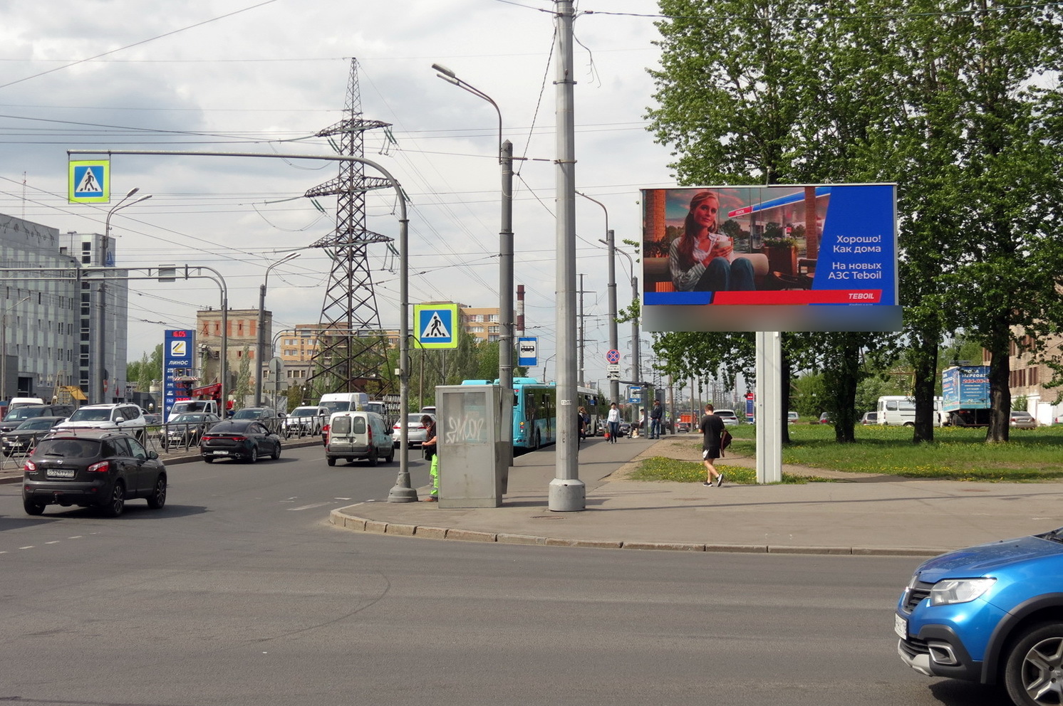 Фотография рекламного носителя, тип: Билборд 3x6, адрес: Индустриальный пр-т., д.43 Х Ириновский пр-т., Санкт-Петербург, Россия. Сторона А1 №119095