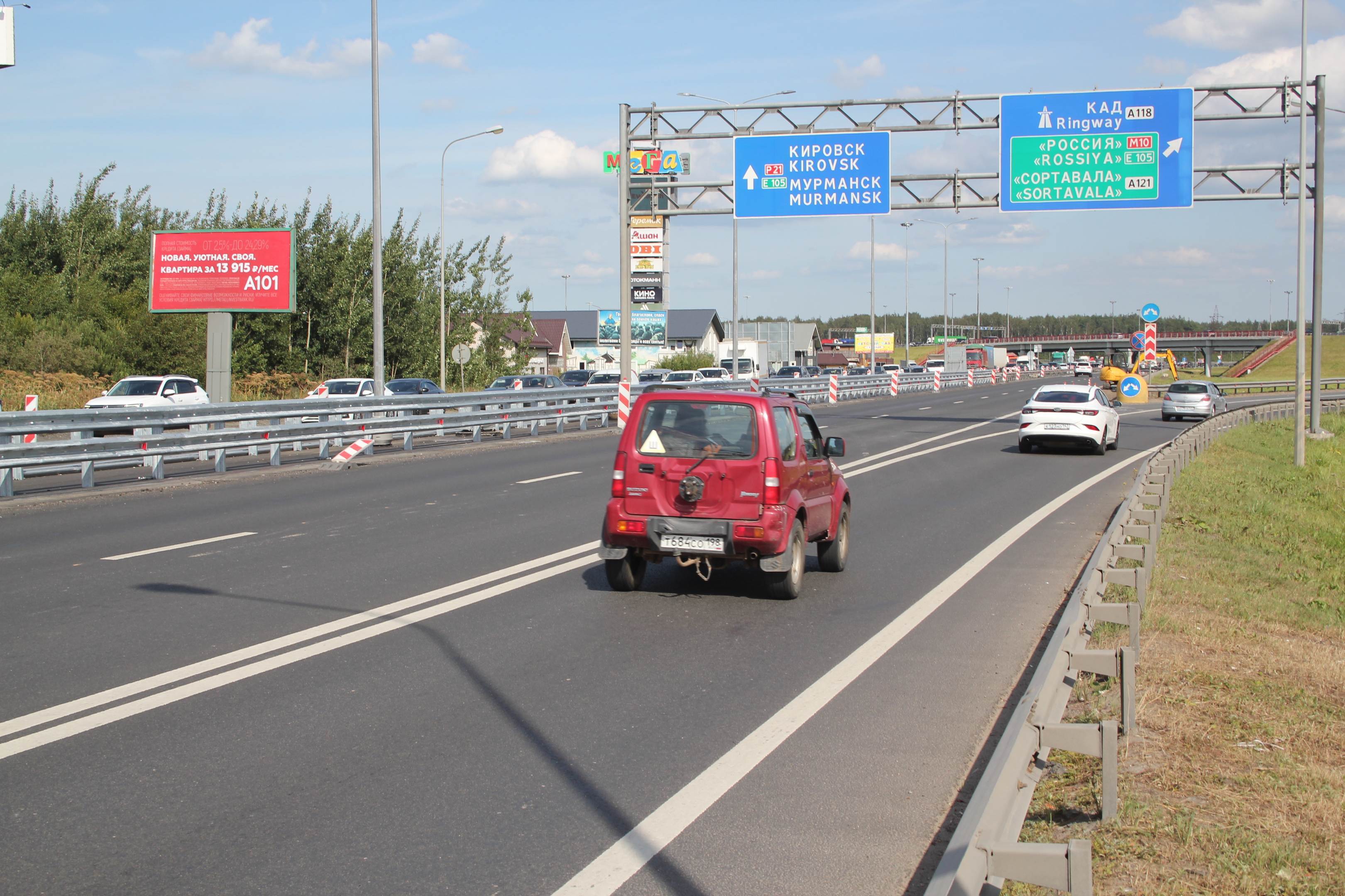 Фотография рекламного носителя, тип: Билборд 3x6, адрес: Мурманское ш., 13 100м, Санкт-Петербург, Россия. Сторона Б №166360
