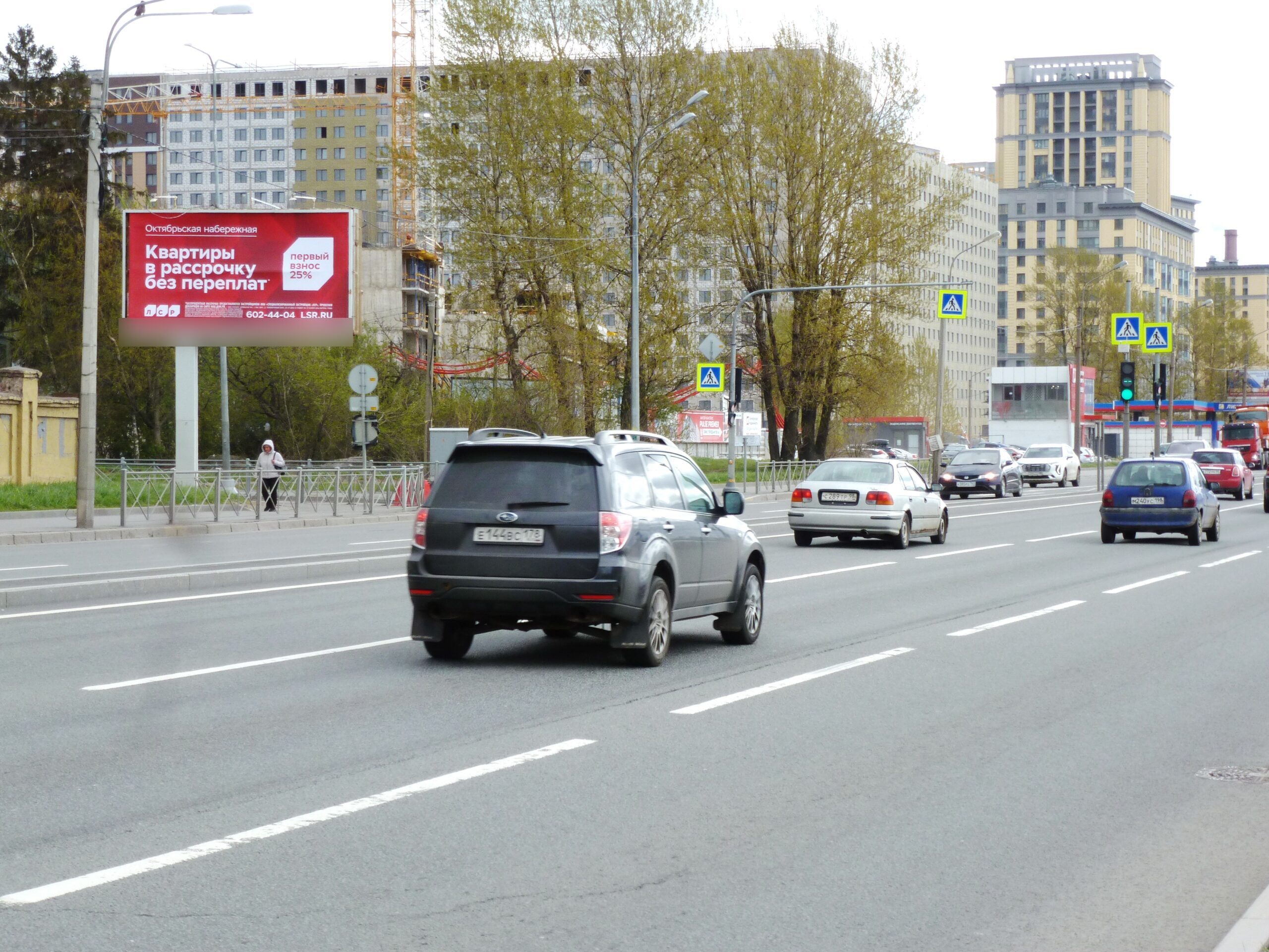Фотография рекламного носителя, тип: Билборд 3x6, адрес: Октябрьская наб., д.36, Санкт-Петербург, Россия. Сторона В1-B3 №165414