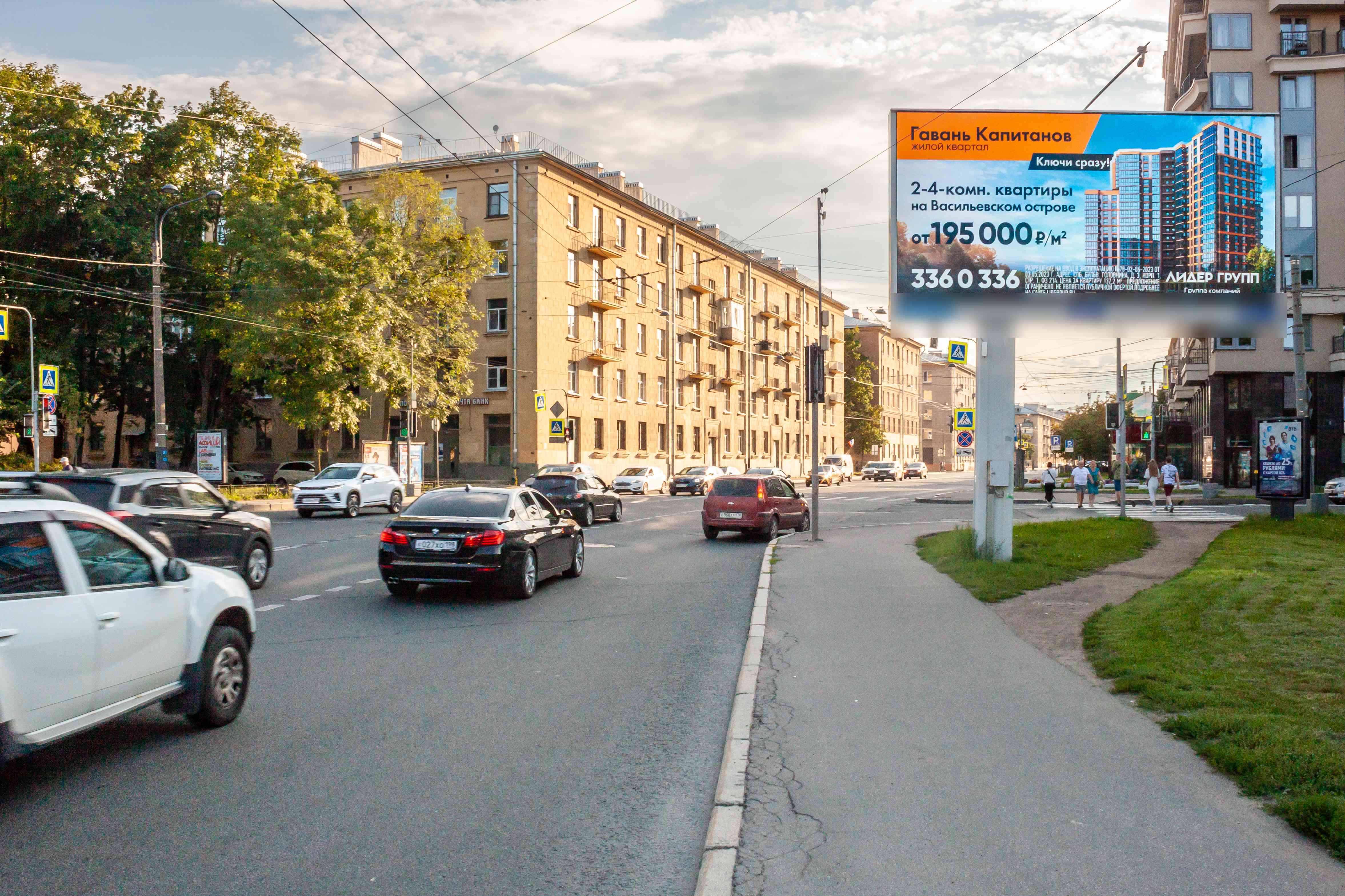 Фотография рекламного носителя, тип: Билборд 3x6, адрес: Малый В.О. пр-т., д.61 Х Беринга ул., Санкт-Петербург, Россия. Сторона А1 №119797