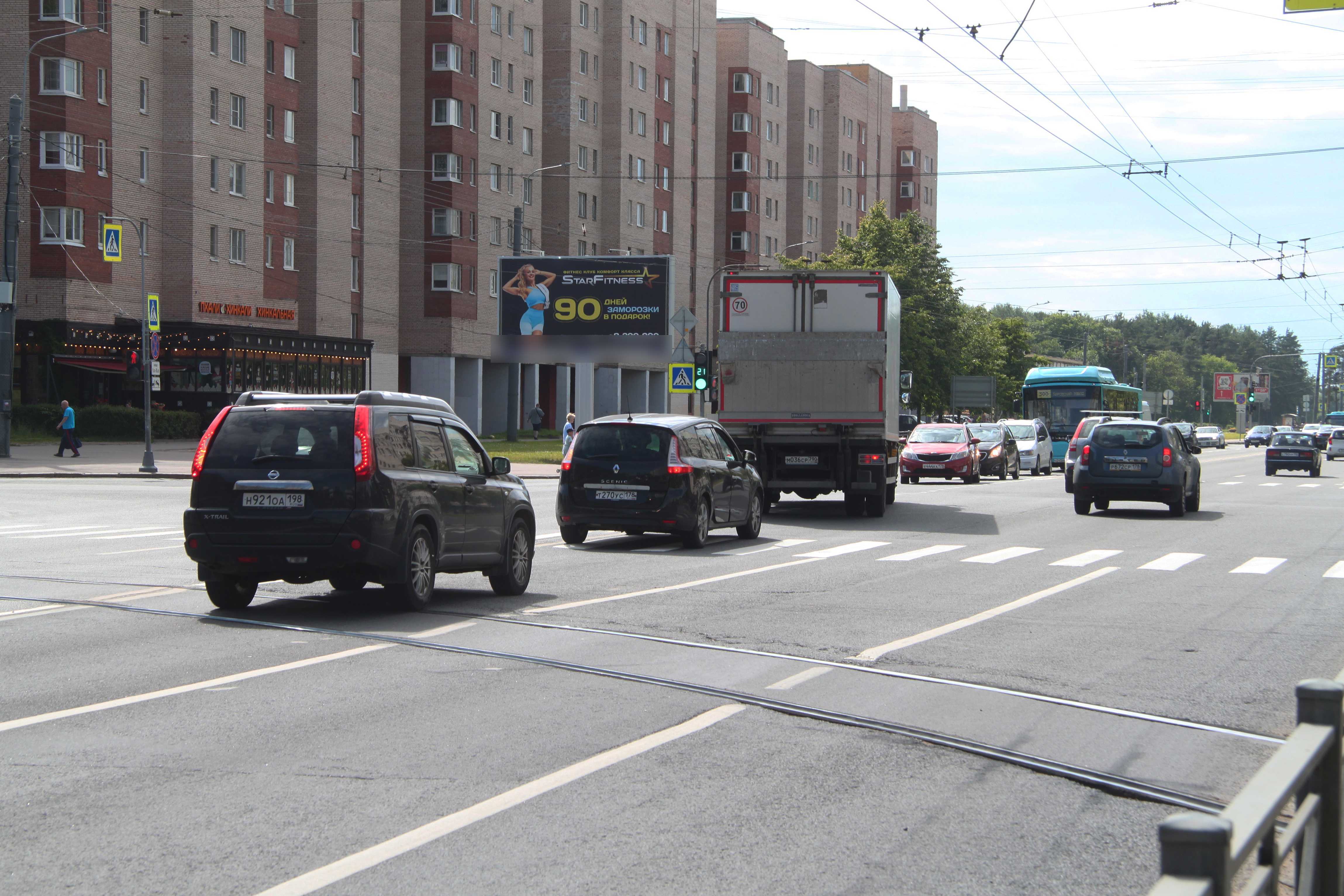 Фотография рекламного носителя, тип: Билборд 3x6, адрес: Ветеранов пр-т., д.160 Х Пограничника Гарькавого ул., Санкт-Петербург, Россия. Сторона Б1 №106269