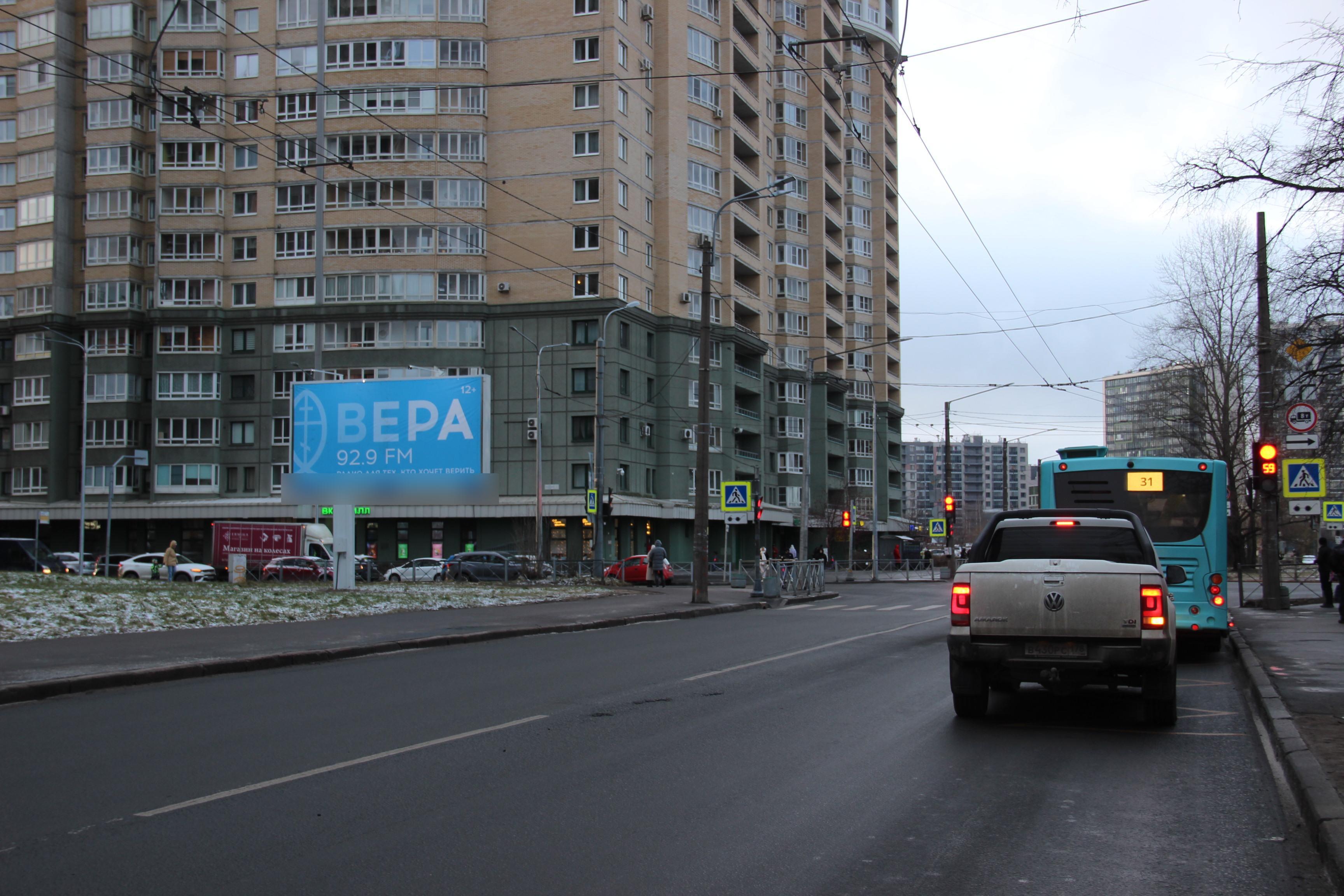 Фотография рекламного носителя, тип: Билборд 3x6, адрес: Костюшко ул., д.19 Х 5-й Предпортовый пр-зд., Санкт-Петербург, Россия. Сторона Б №118778