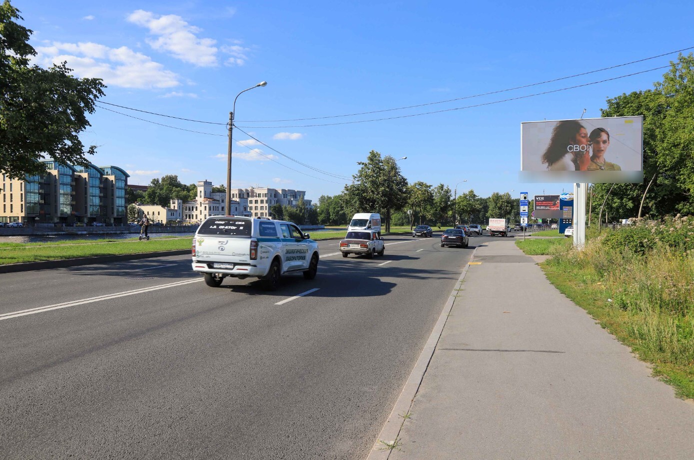 Фотография рекламного носителя, тип: Билборд 3x6, адрес: Песочная наб. Х Профессора Попова ул., д.48, Санкт-Петербург, Россия. Сторона Аh1-Аh10 №1325220