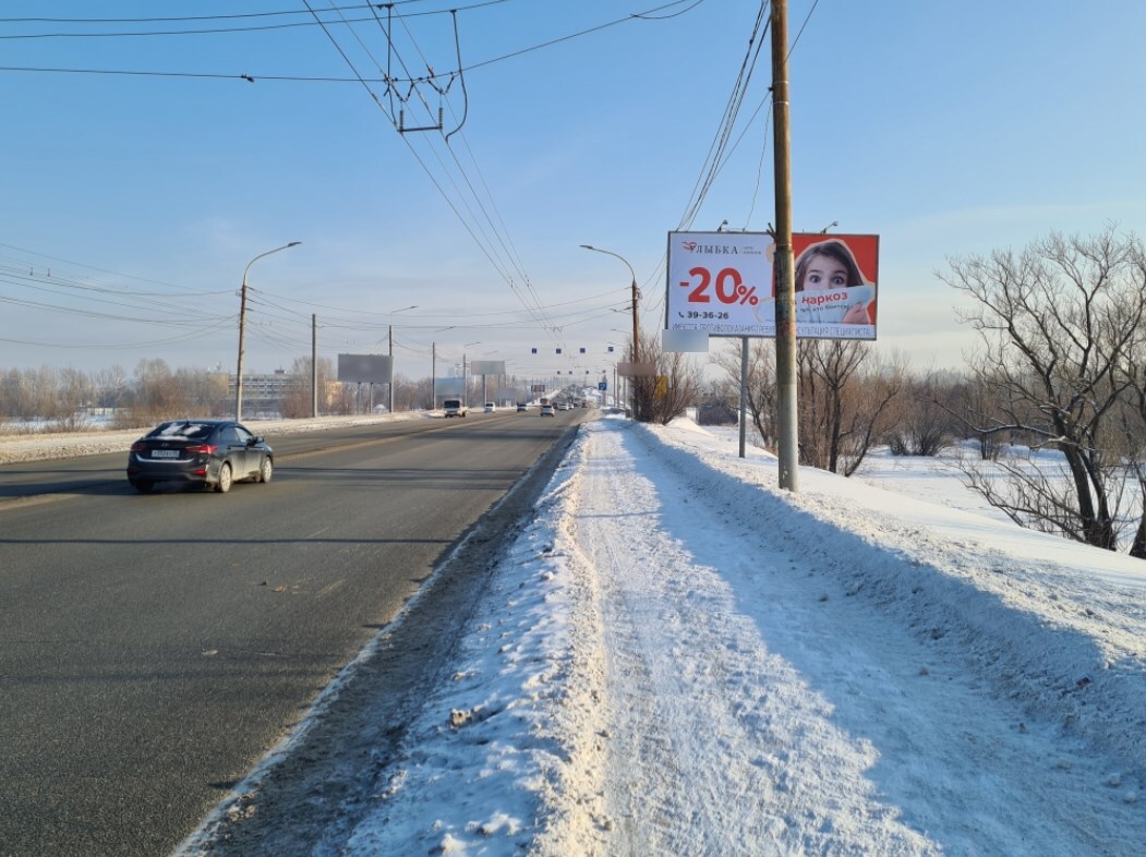 Фотография рекламного носителя, тип: Билборд 3x6, адрес: Ленинградский пр-т., ООТ "Парк Победы", Омск, Омская область, Россия. Сторона А №1009785