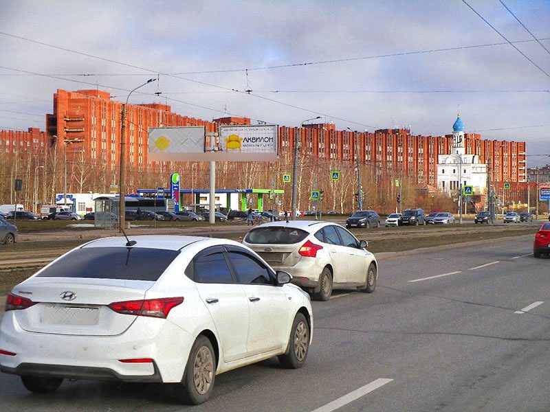 Фотография рекламного носителя, тип: Билборд 3x6, адрес: Тихорецкий пр-т. Х Северный пр-т., поз.1, Санкт-Петербург, Россия. Сторона В1 №164482