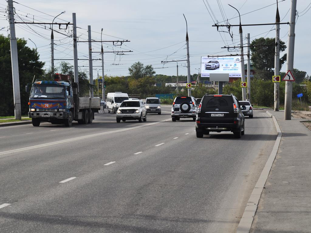 Фотография рекламного носителя, тип: Билборд 3x6, адрес: Первомайский-Университетский а/д., Иркутск, Иркутская область, Россия. Сторона A №85440